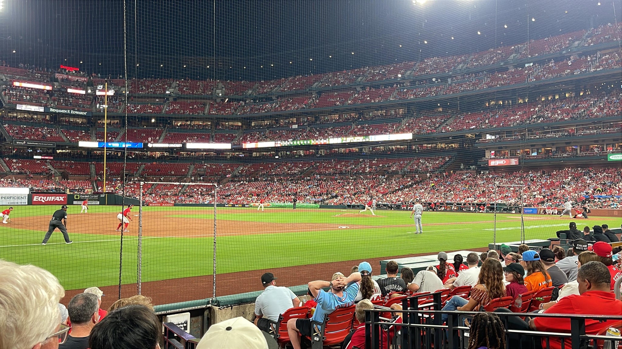 Real Fan View taken from Dugout Box 161 at Busch Stadium by Lori R