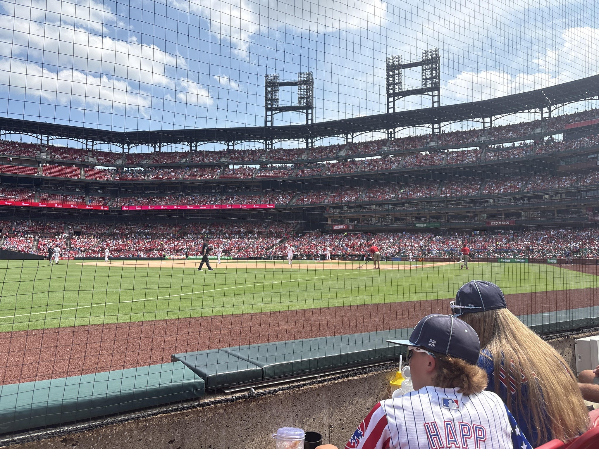 Real Fan View taken from Dugout Box 164 at Busch Stadium by Mackenzie M