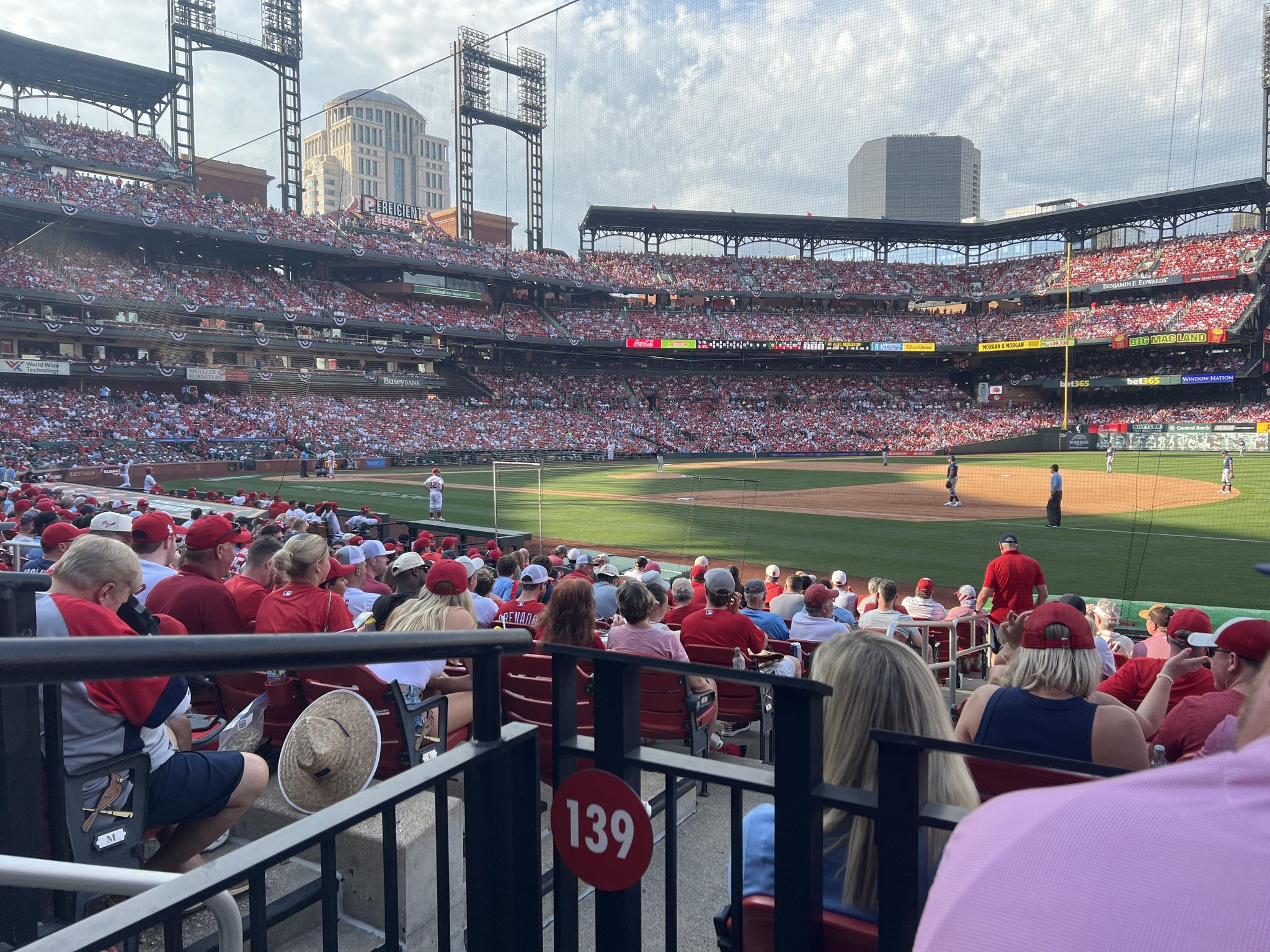 Real Fan View taken from First Base Field Box 139 at Busch Stadium by James K