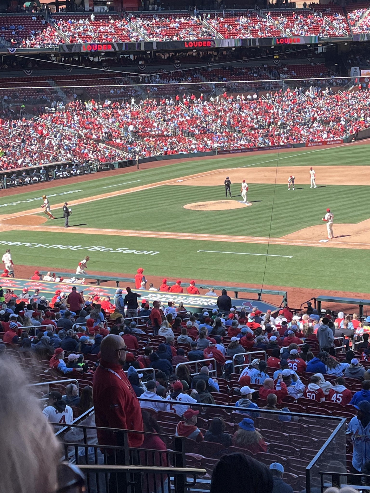 Real Fan View taken from First Base Field Box 140 at Busch Stadium by Jeff G