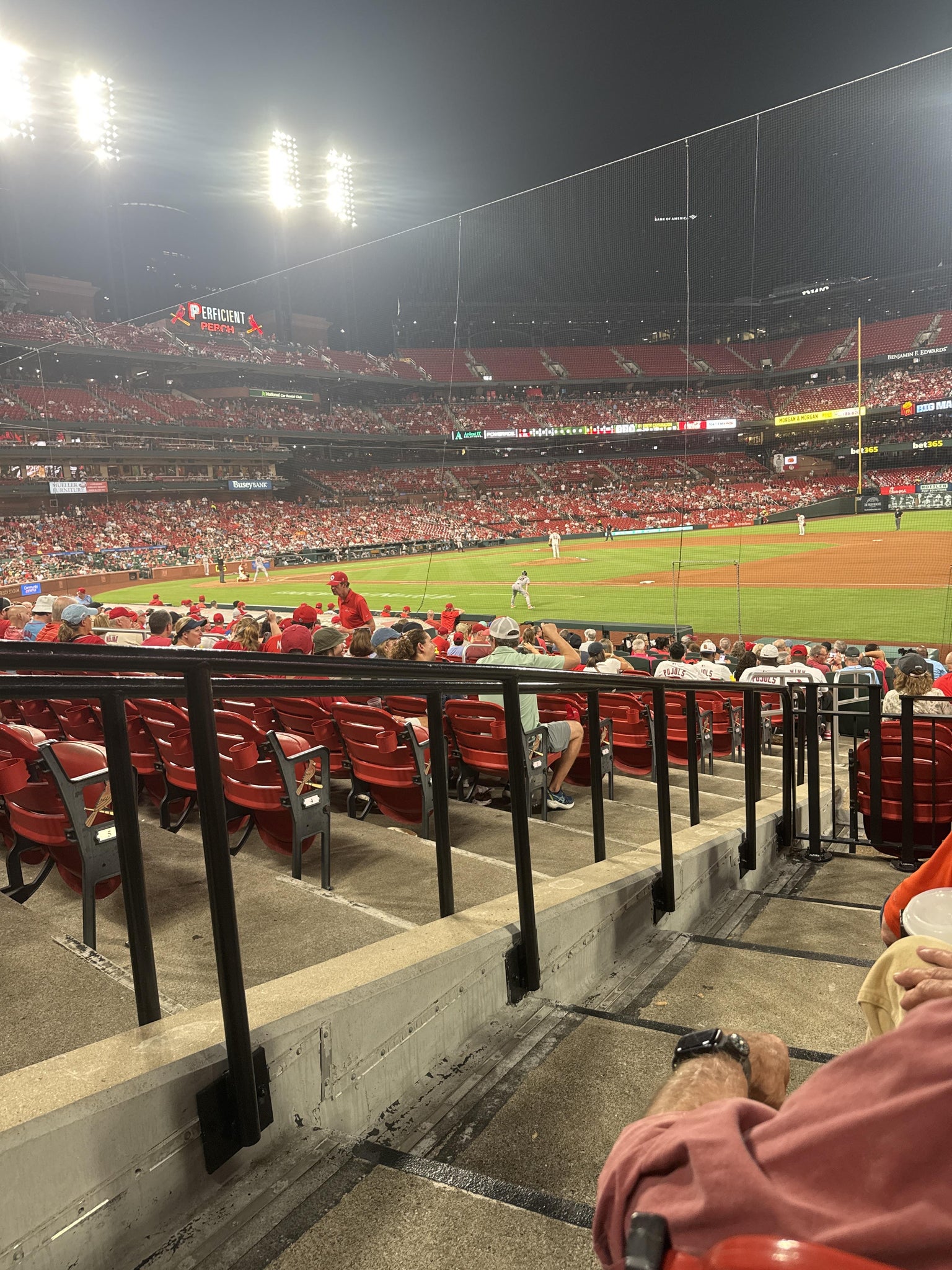 Real Fan View taken from First Base Field Box 140 at Busch Stadium by Alex M