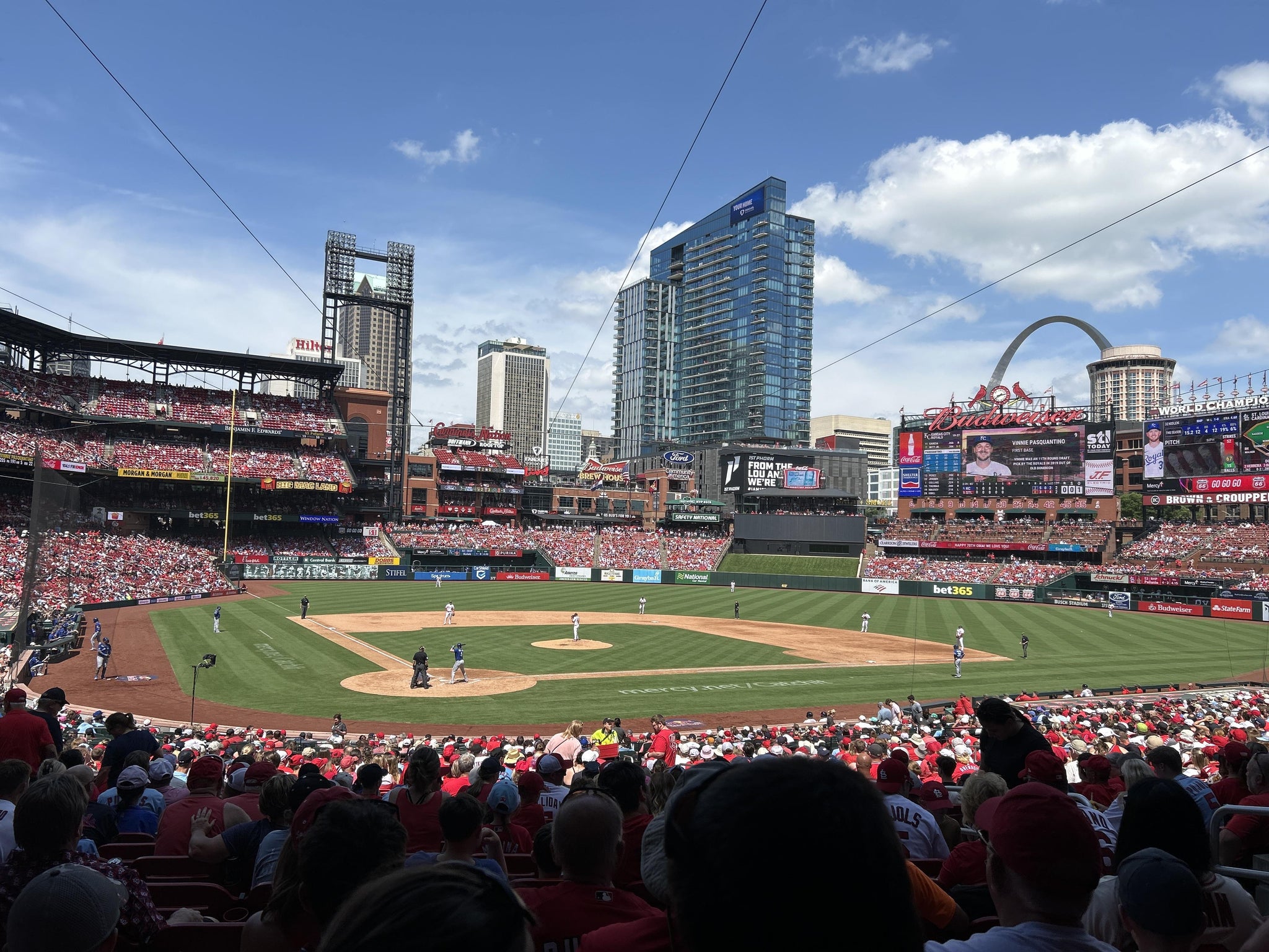 Real Fan View taken from Home Field Box 148 at Busch Stadium by Harold E