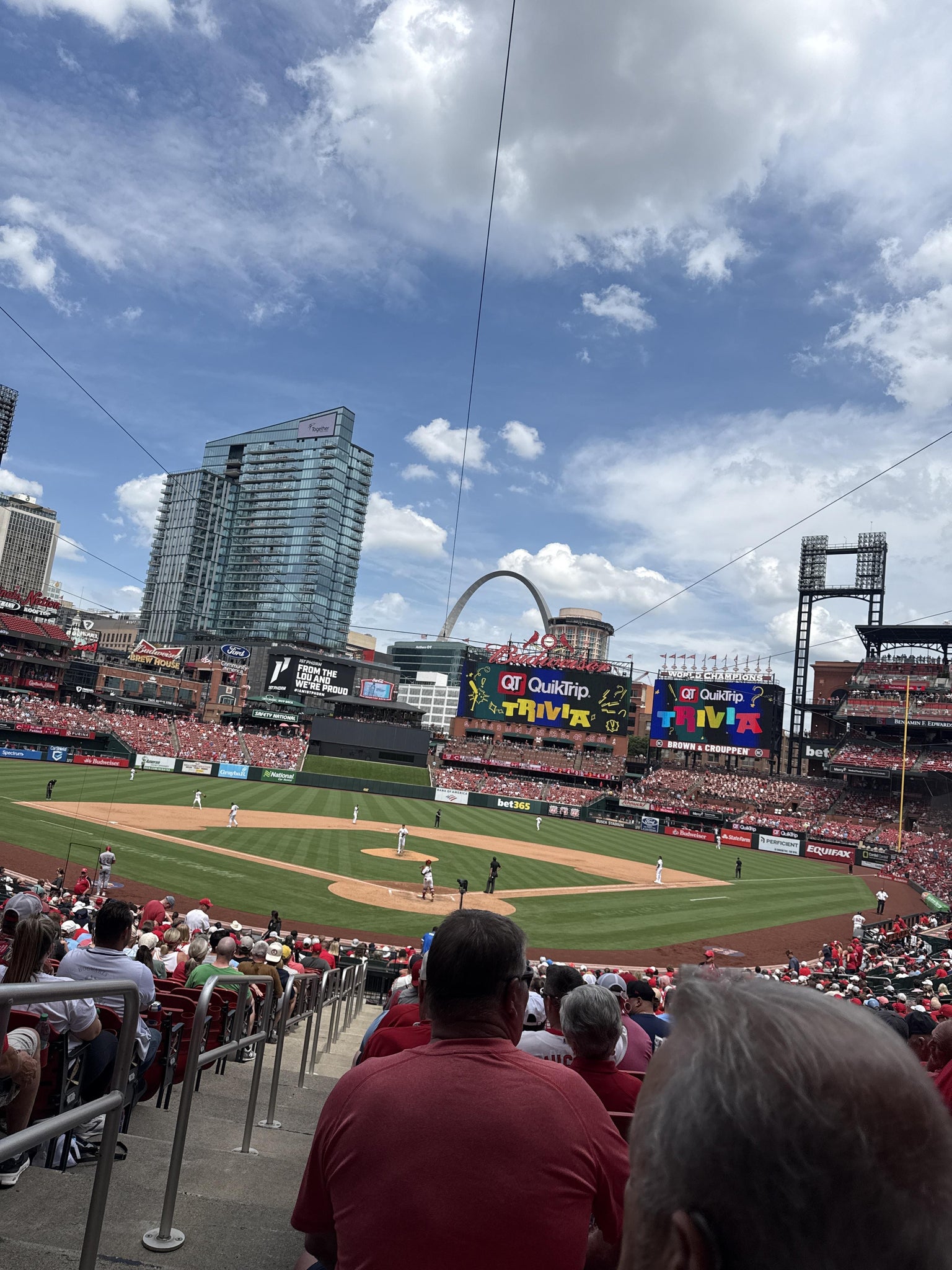 Real Fan View taken from Home Field Box 150 at Busch Stadium by Fernando G
