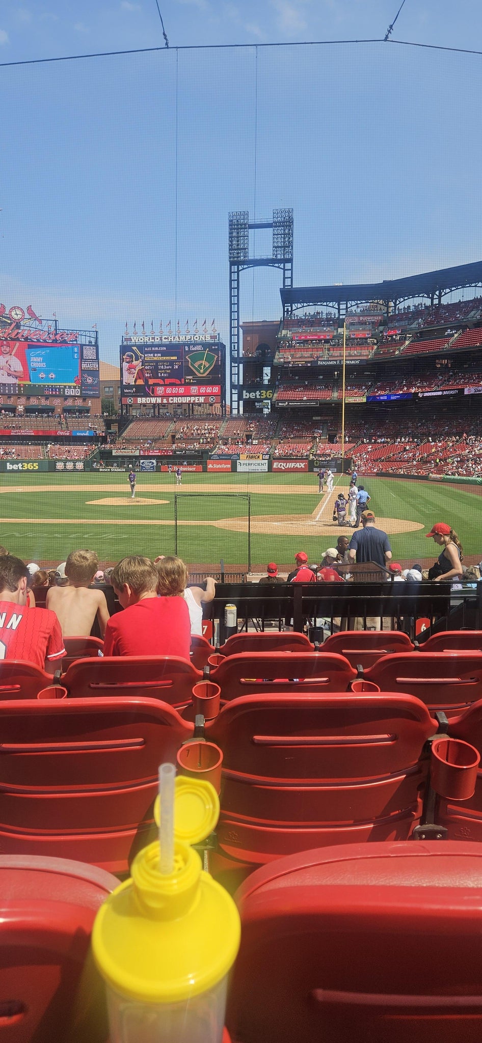 Real Fan View taken from Home Field Box 153 at Busch Stadium by Jodi V