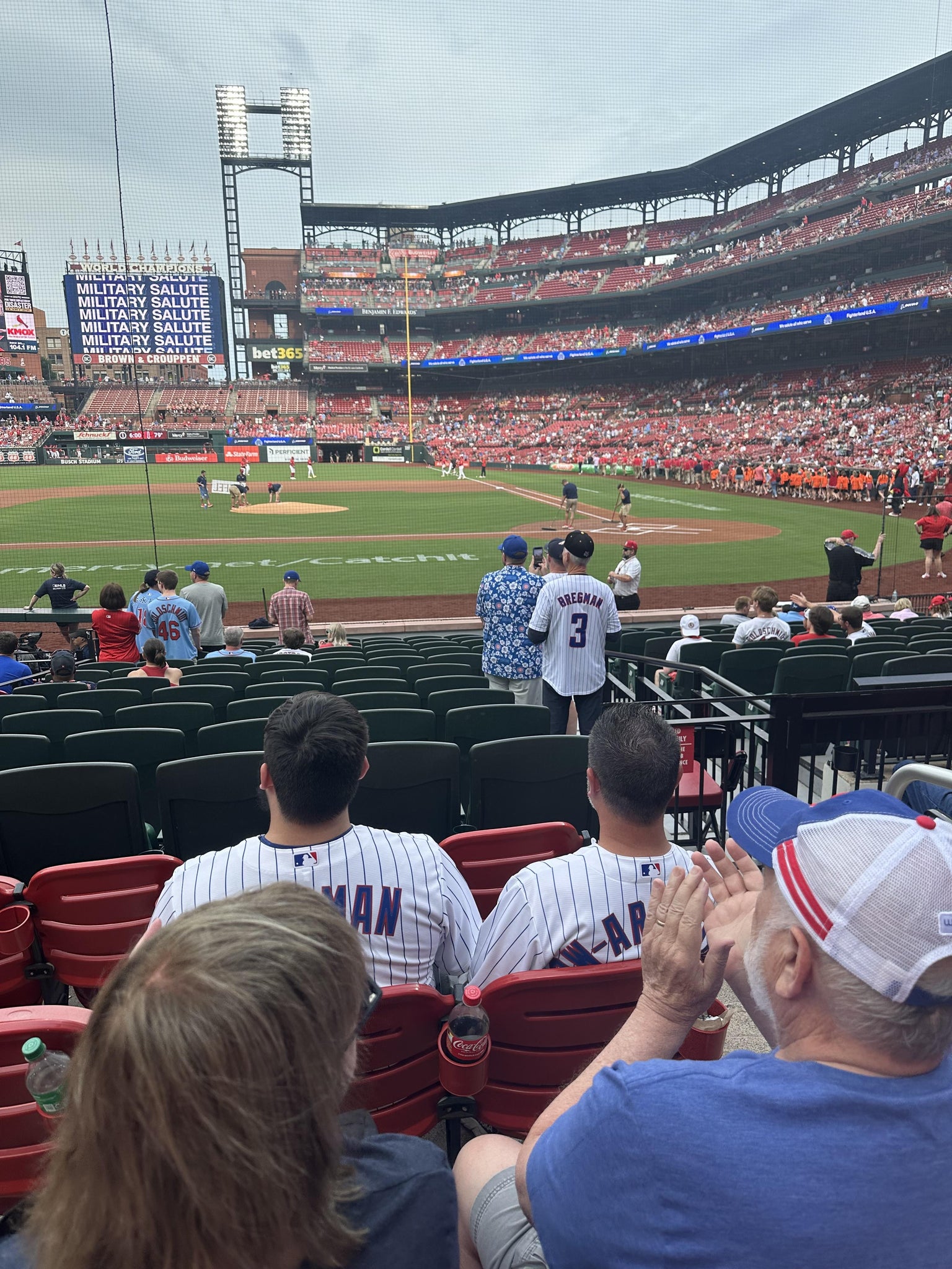Real Fan View taken from Home Field Box 155 at Busch Stadium by Nelda R