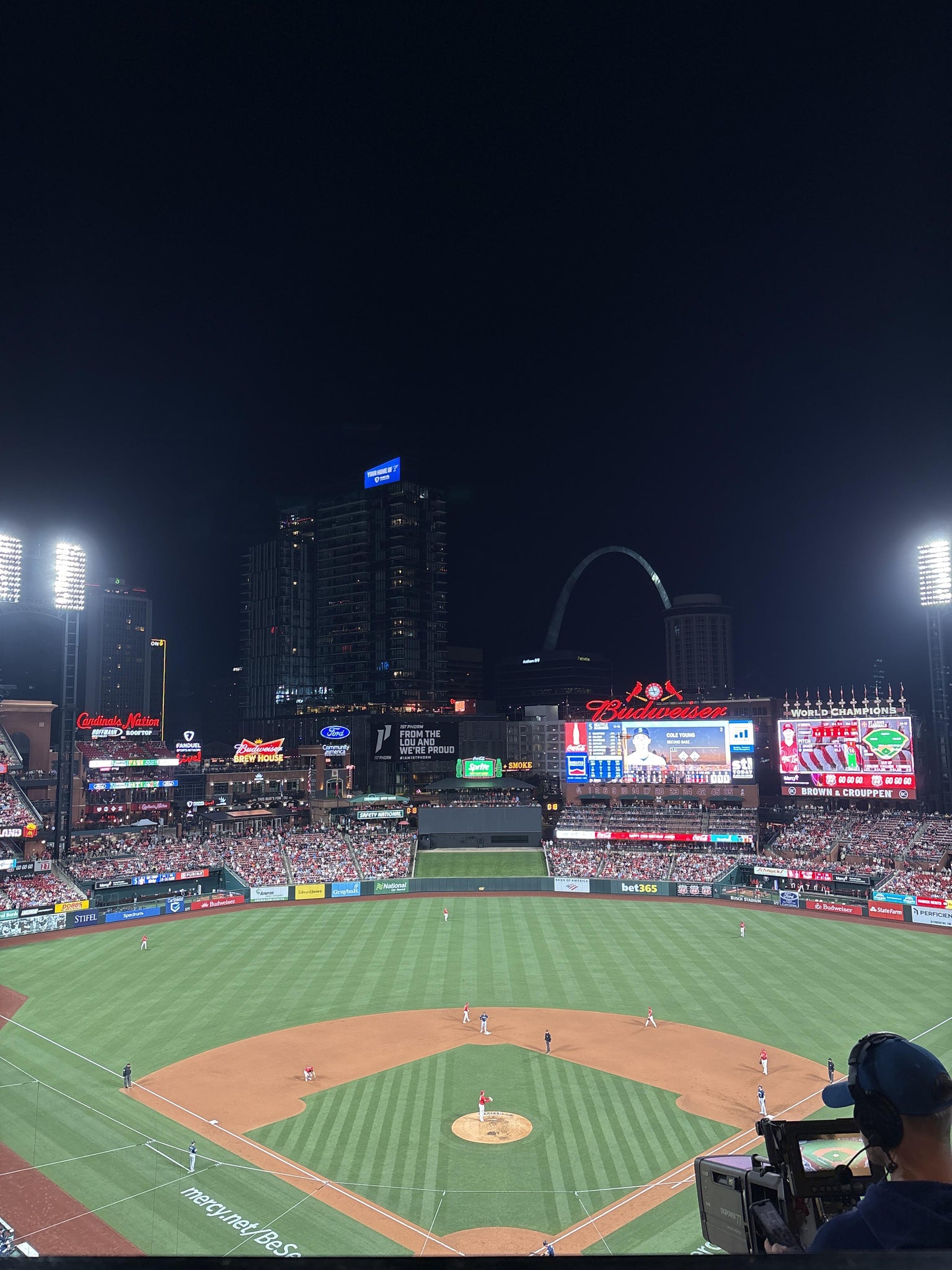 Real Fan View taken from Home Pavilion 350 at Busch Stadium by Sam C