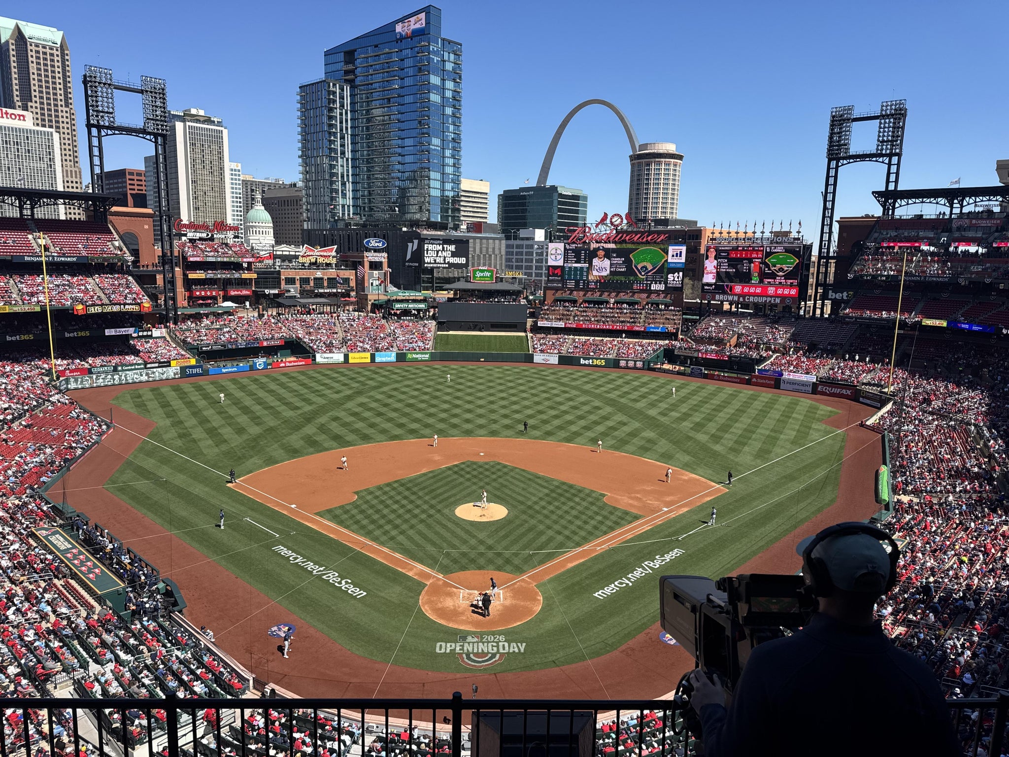 Real Fan View taken from Home Pavilion 350 at Busch Stadium by Rachel K