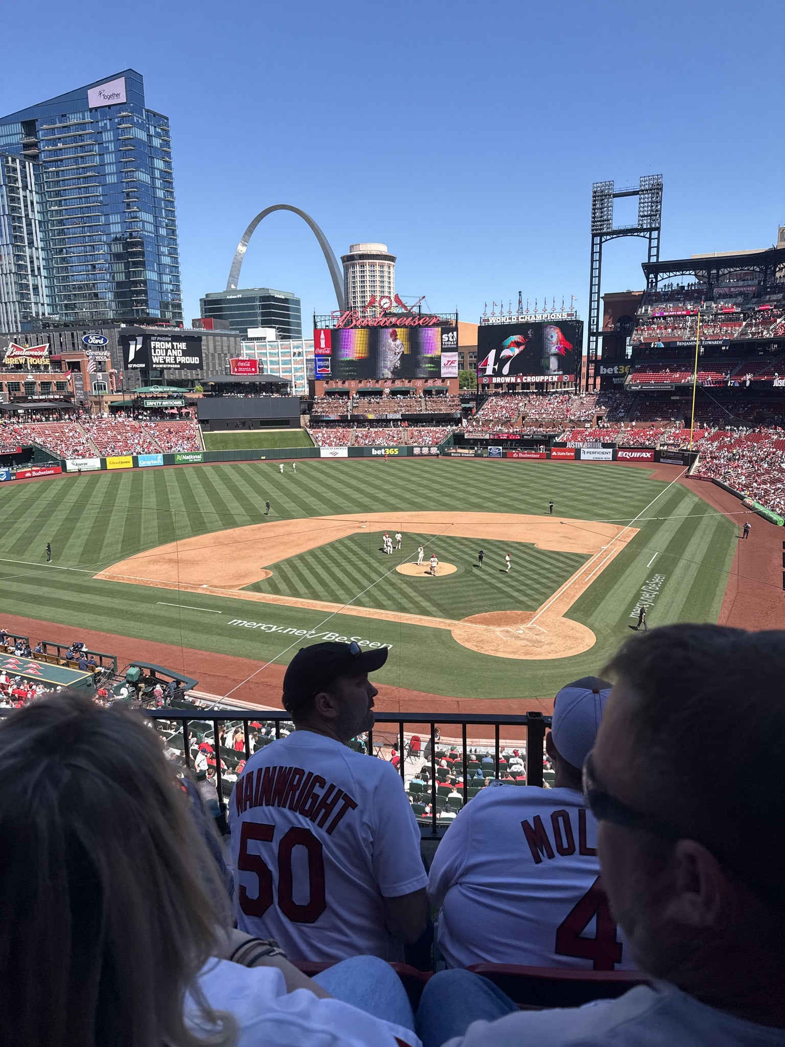 Real Fan View taken from Home Redbird Club 252 at Busch Stadium by Russell D