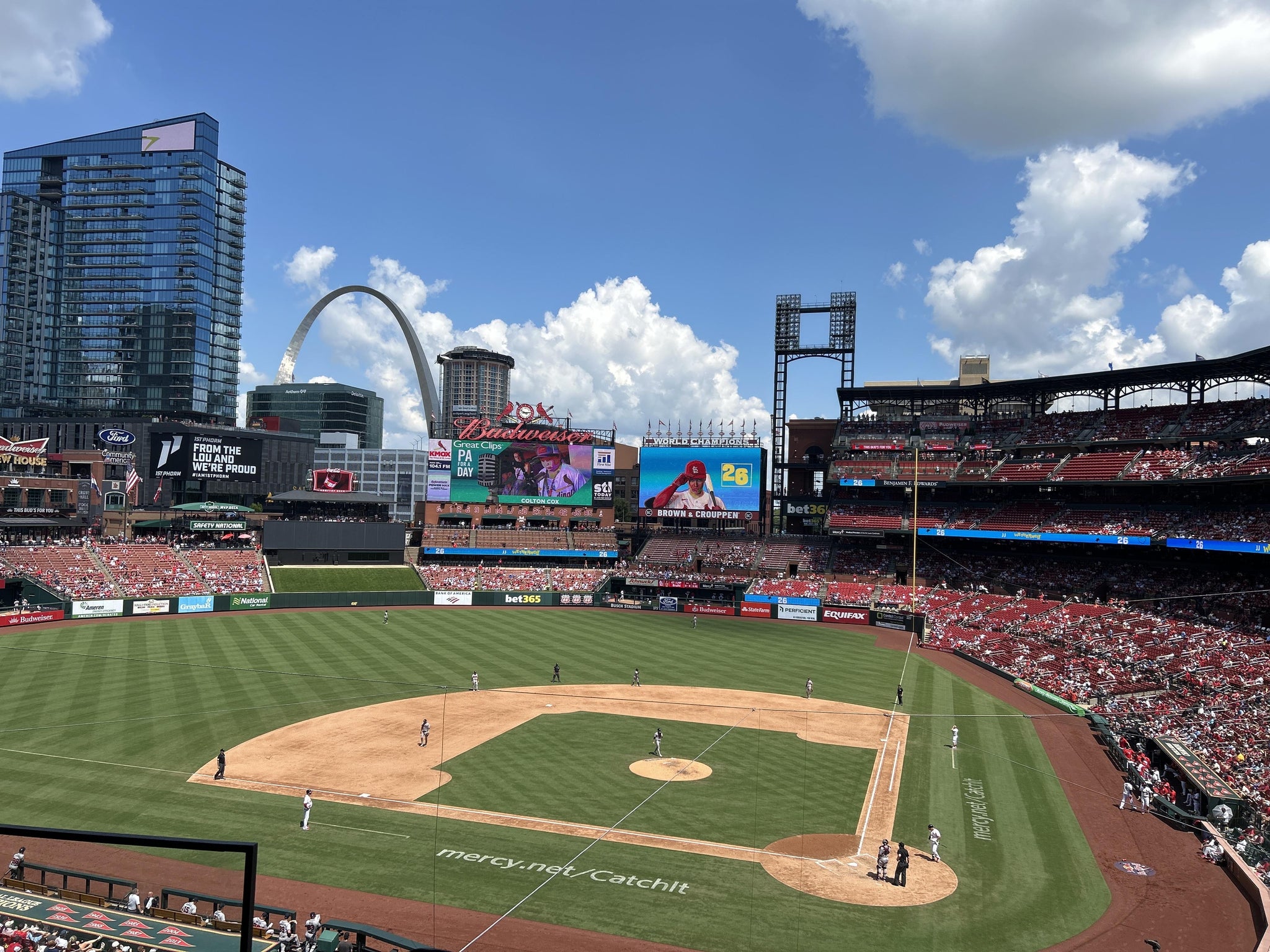 Real Fan View taken from Home Redbird Club 253 at Busch Stadium by Kerry C