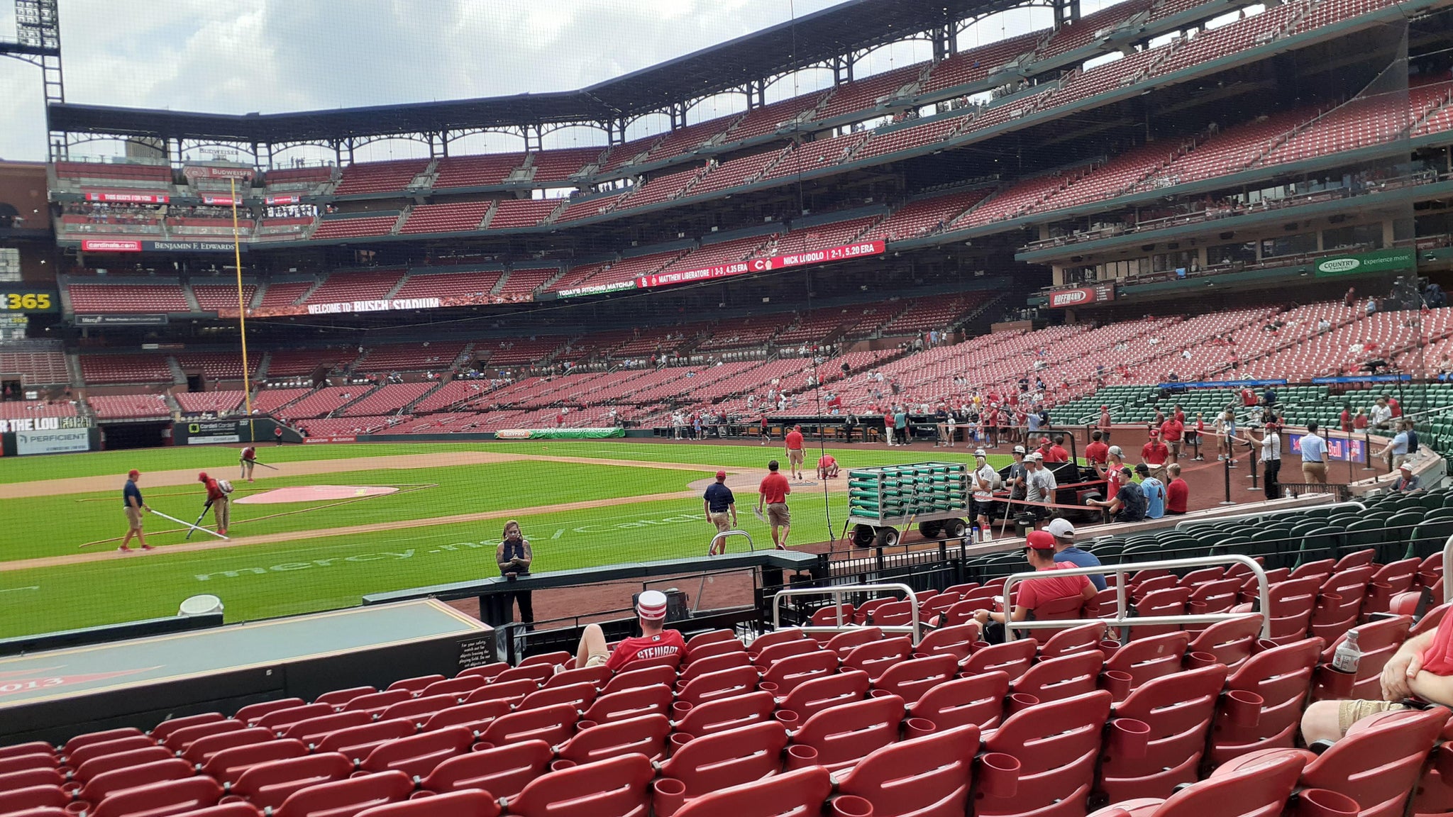 Real Fan View taken from Infield Field Box 156 at Busch Stadium by Jonathan  L
