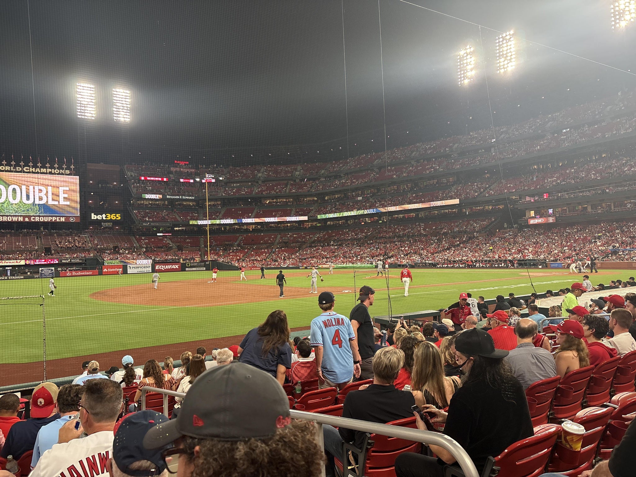 Real Fan View taken from Infield Field Box 160 at Busch Stadium by Wesley M