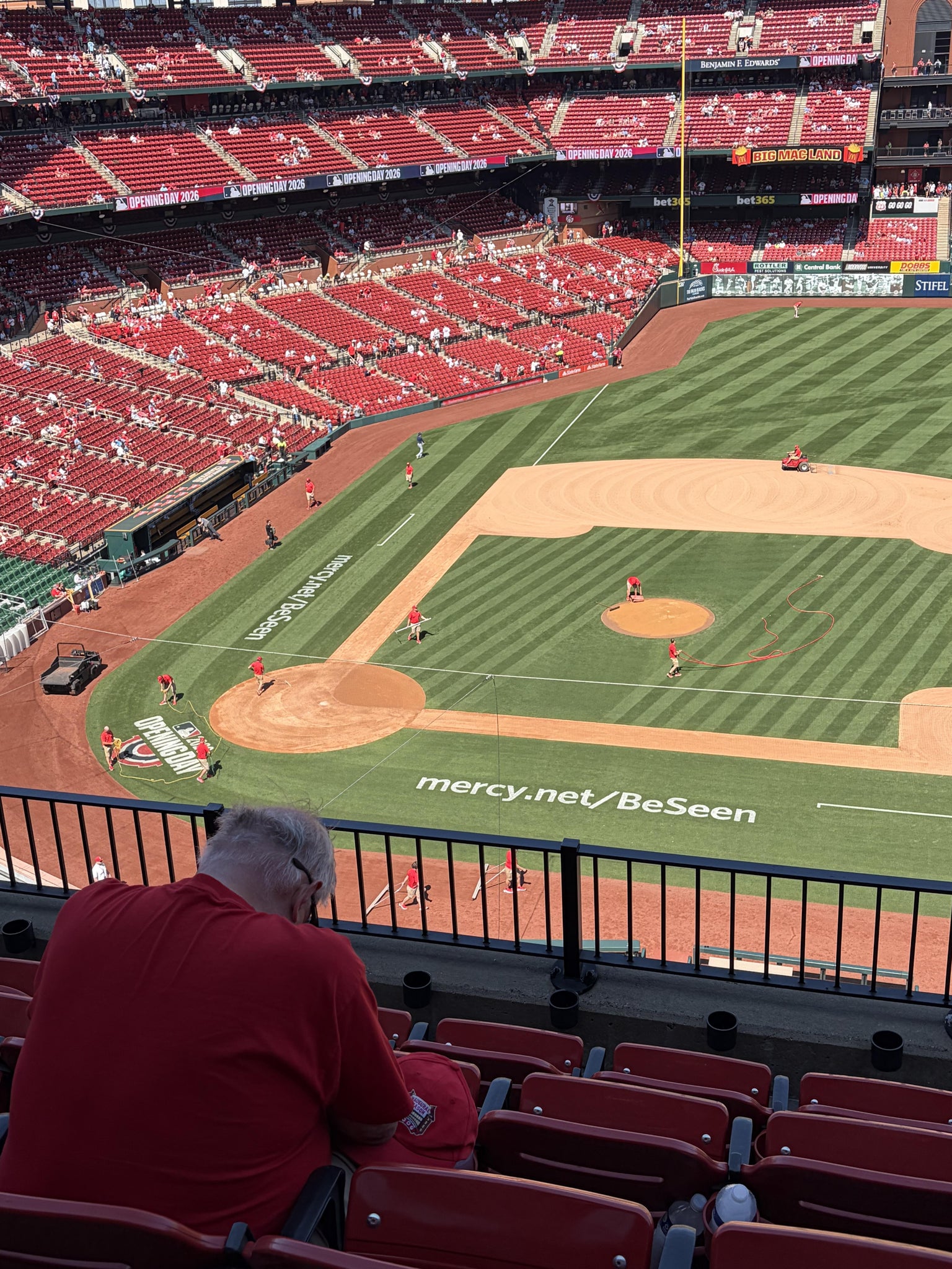 Real Fan View taken from Infield Pavilion 344 at Busch Stadium by Anonymous User