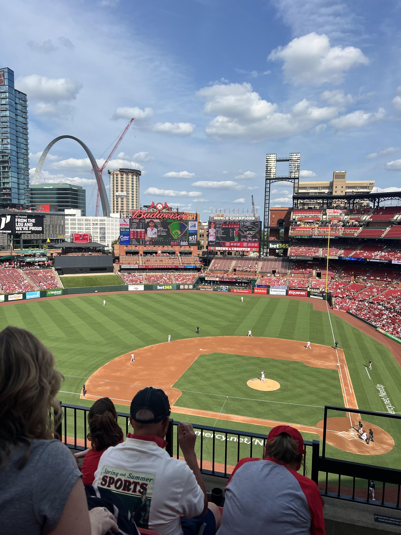 Real Fan View taken from Infield Pavilion 355 at Busch Stadium by Mackenzie G