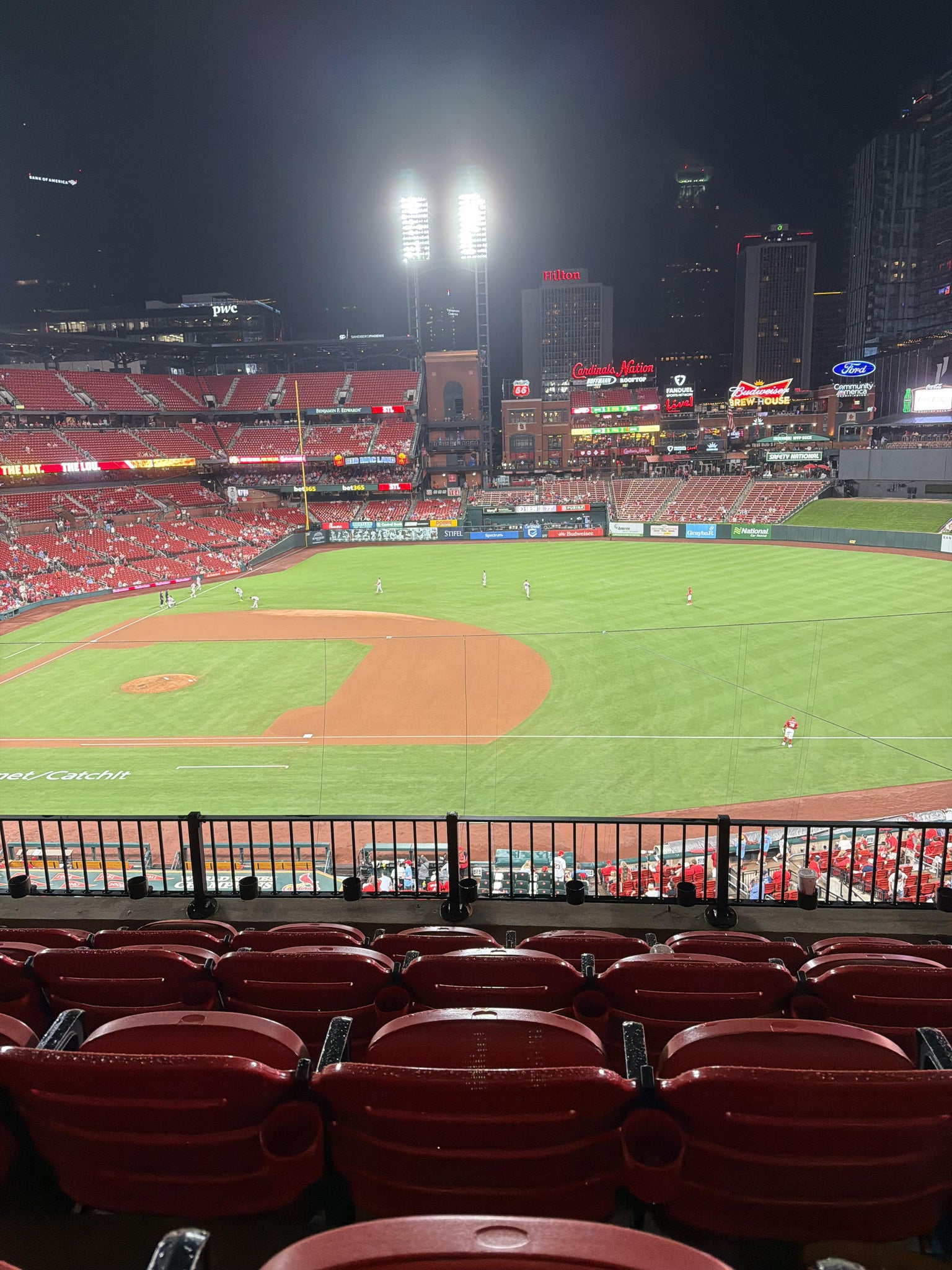 Real Fan View taken from Infield Redbird Club 241 at Busch Stadium by Thomas J
