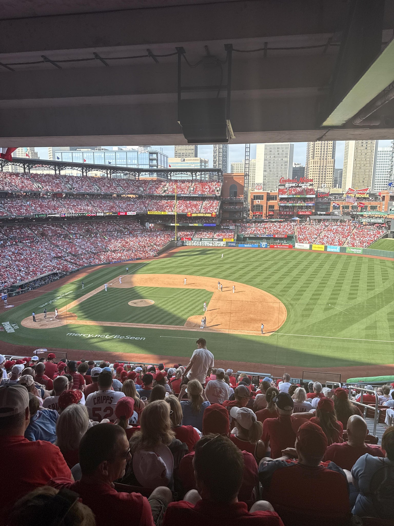 Real Fan View taken from Infield Redbird Club 242 at Busch Stadium by Paul Y