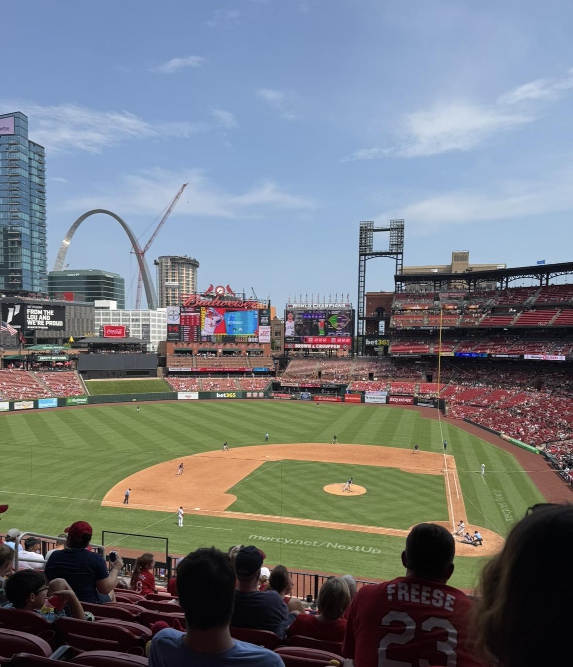 Real Fan View taken from Infield Redbird Club 254 at Busch Stadium by Christina E
