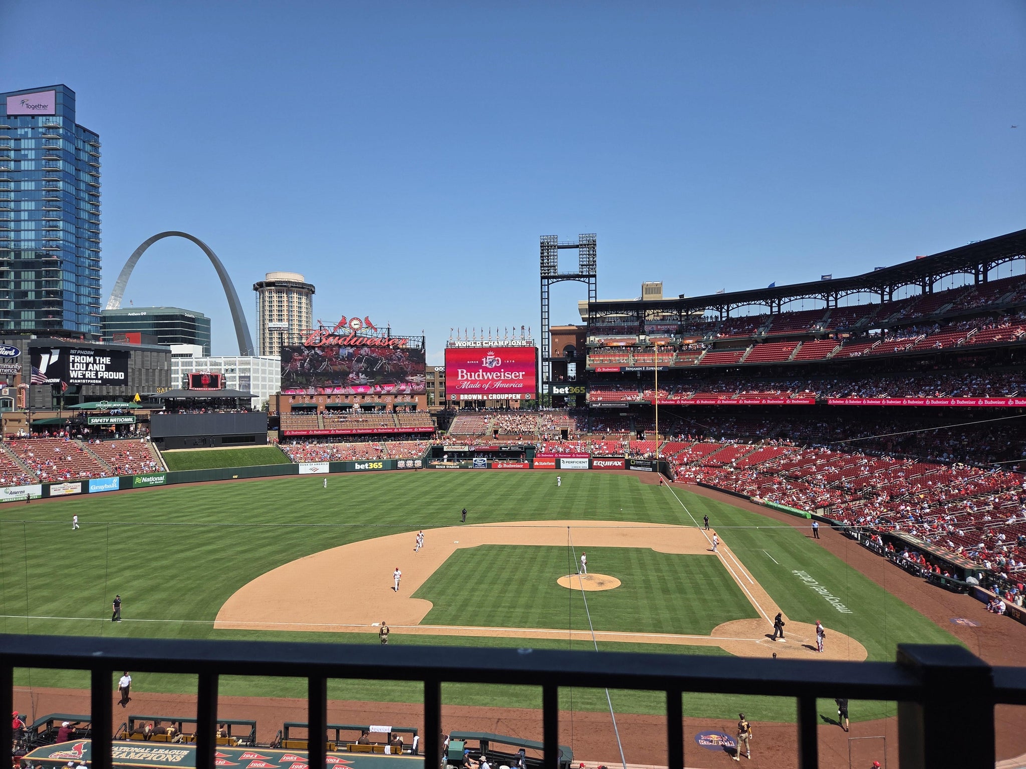 Real Fan View taken from Infield Redbird Club 255 at Busch Stadium by Daniel C