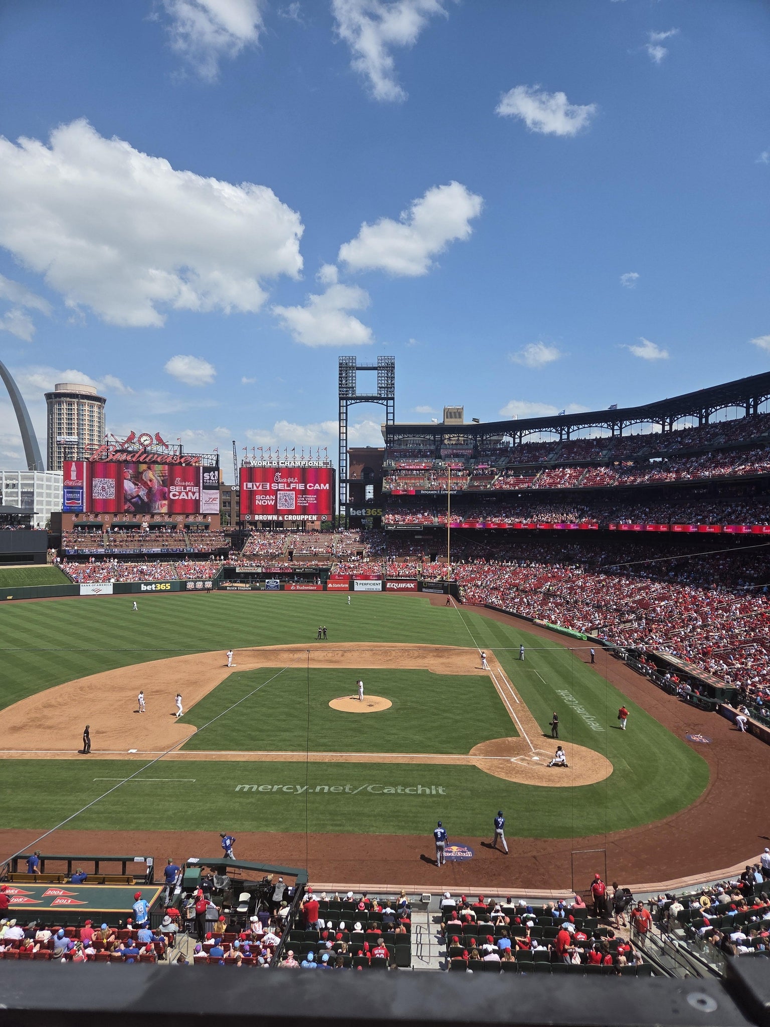 Real Fan View taken from Infield Redbird Club 255 at Busch Stadium by Valerie K