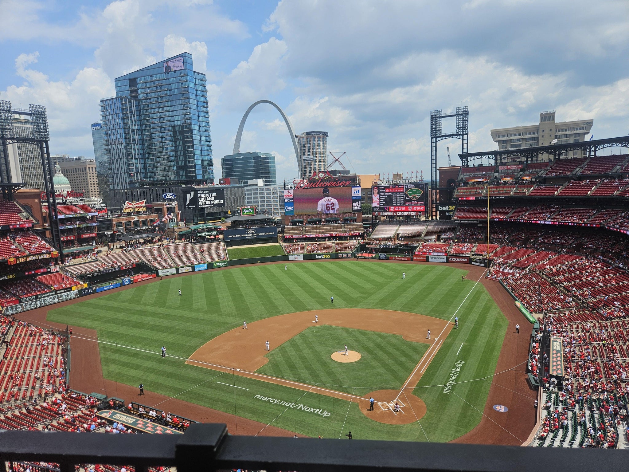 Real Fan View taken from Infield Terrace 452 at Busch Stadium by Andy R