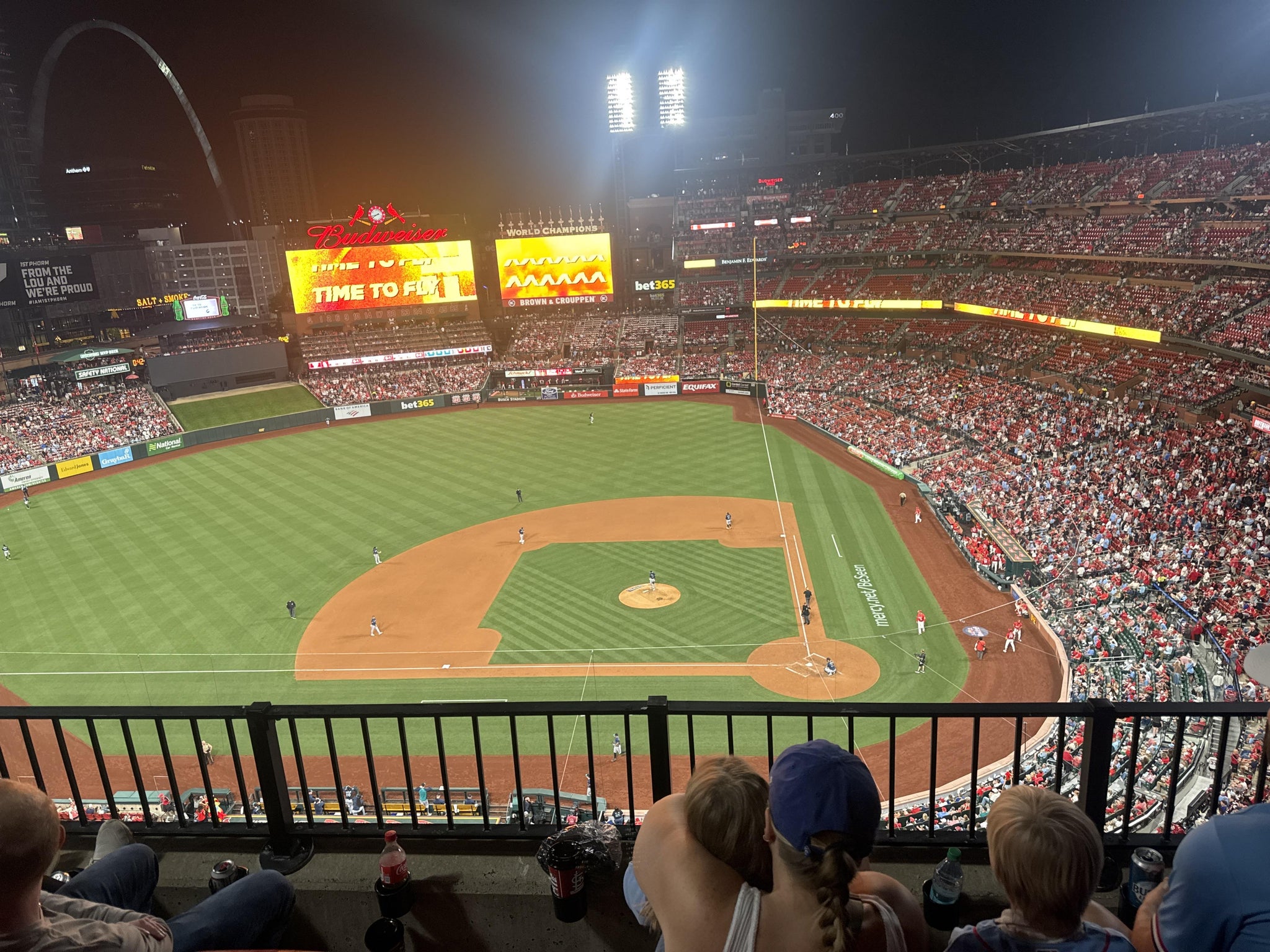 Real Fan View taken from Infield Terrace 454 at Busch Stadium by Mackenzie M