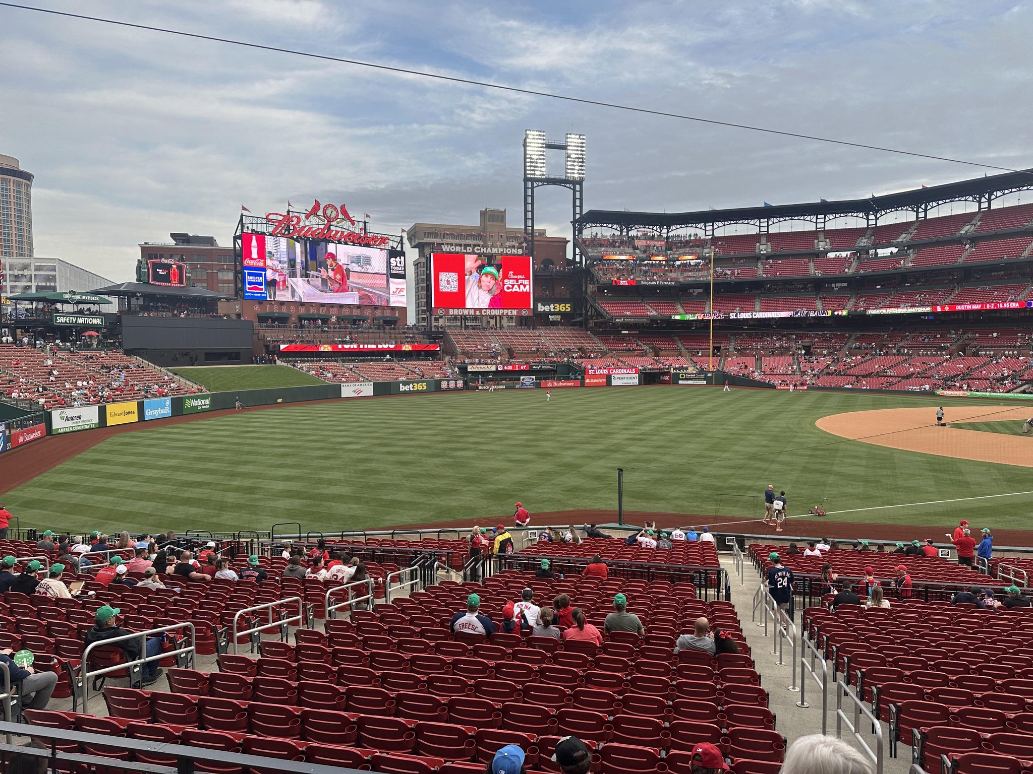 Real Fan View taken from Left Field Box 165 at Busch Stadium by Jodie B