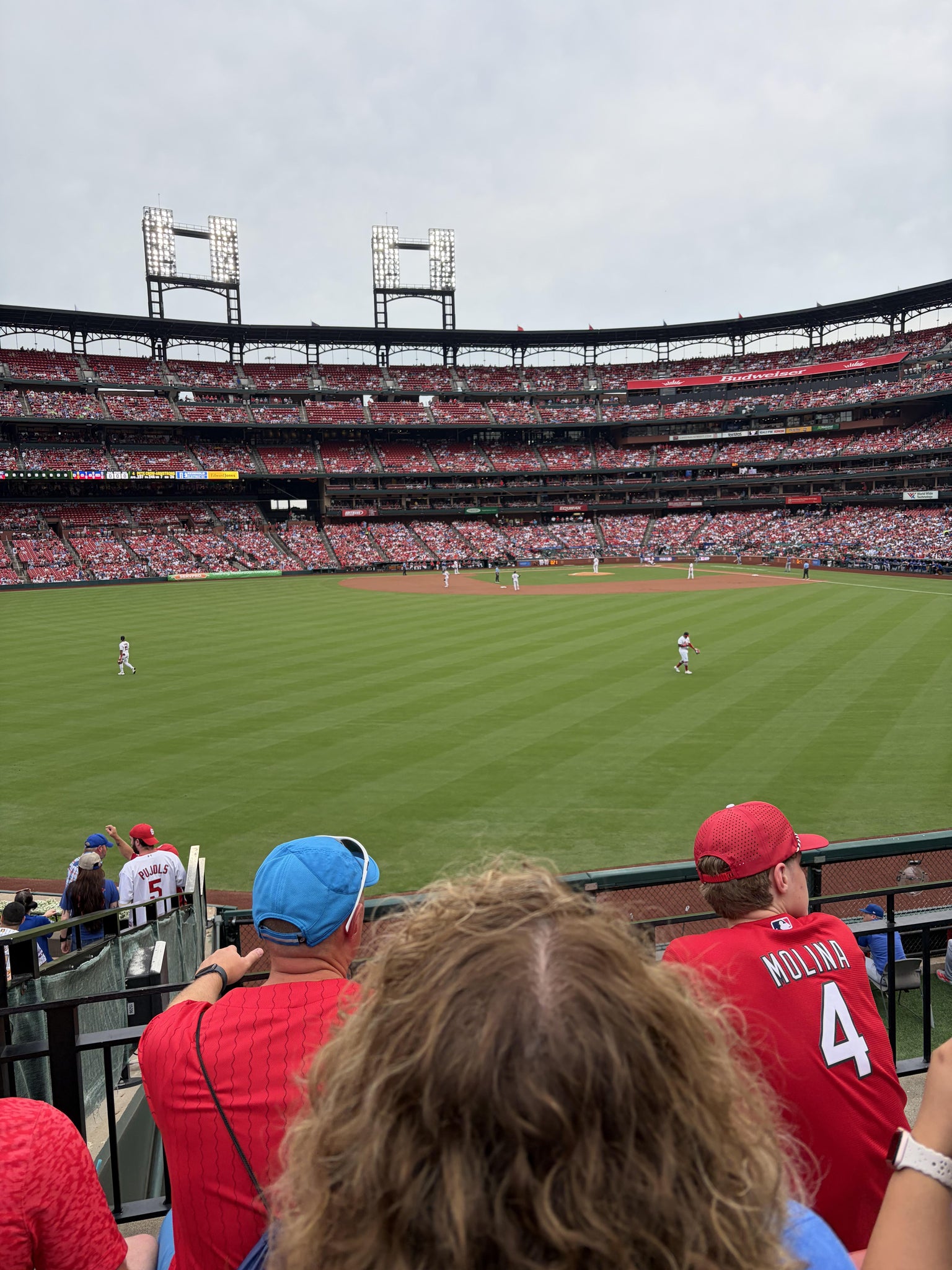 Real Fan View taken from Lower Left Field Bleachers 191 at Busch Stadium by Benjamin S