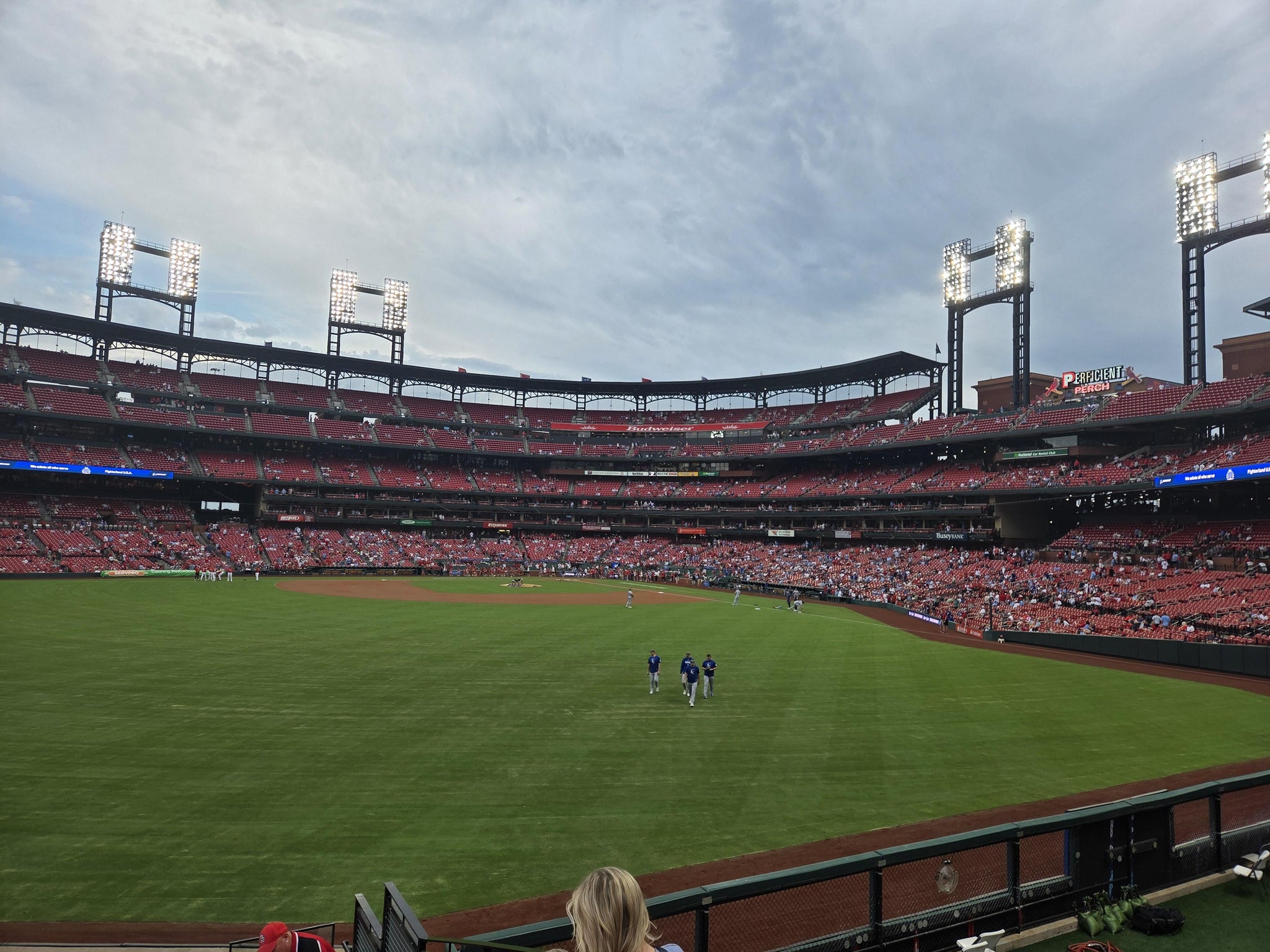 Real Fan View taken from Lower Left Field Bleachers 193 at Busch Stadium by Justin B