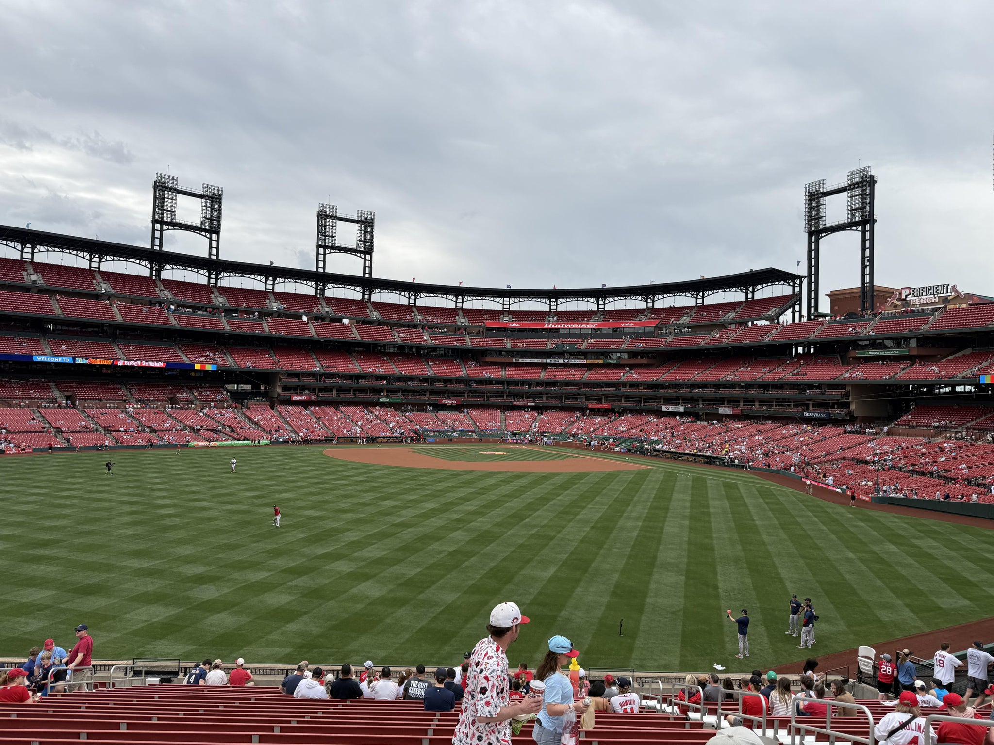 Real Fan View taken from Lower Left Field Bleachers 195 at Busch Stadium by Larry H
