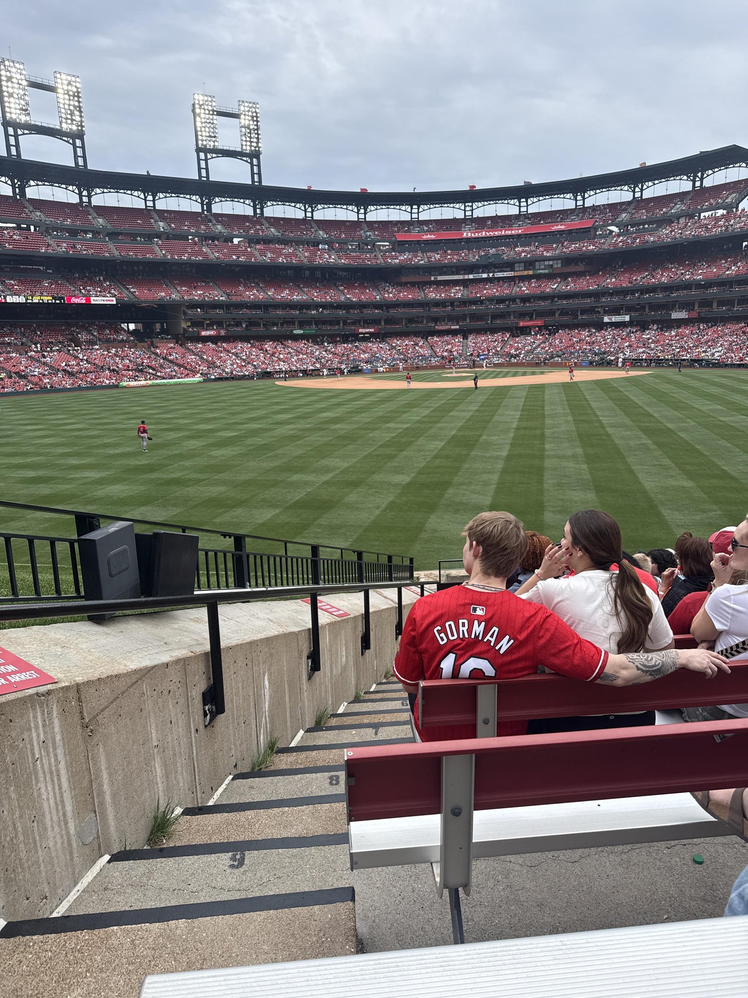 Real Fan View taken from Lower Left Field Bleachers 197 at Busch Stadium by Brayden M