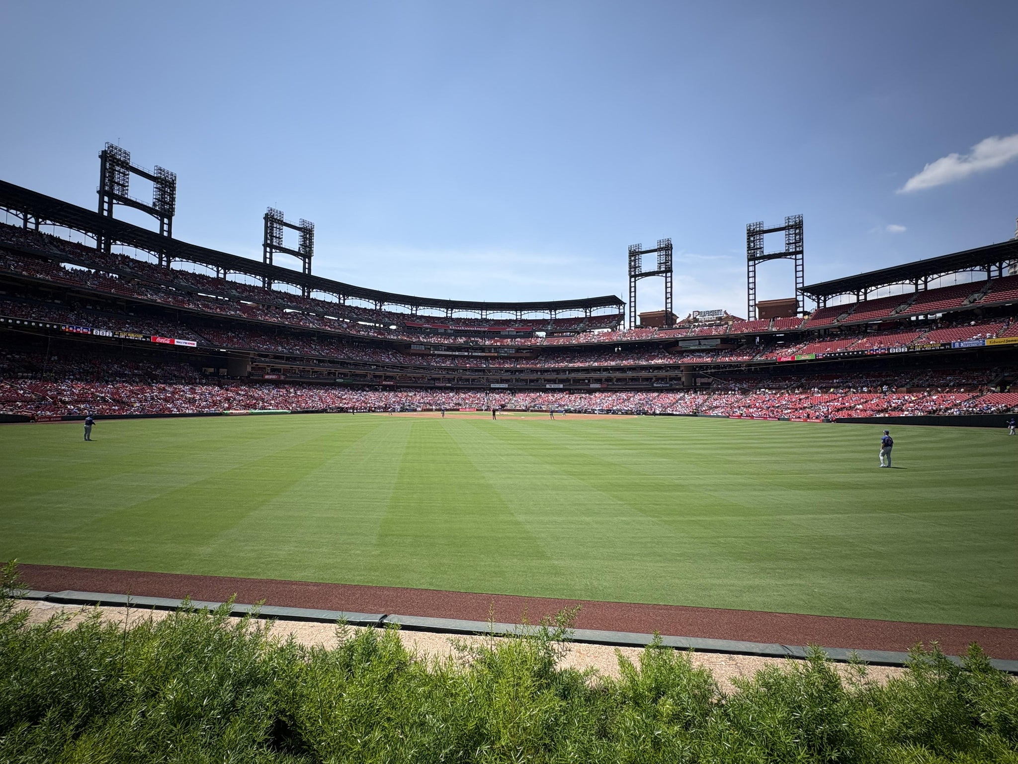 Real Fan View taken from Lower Right Field Bleachers 101 at Busch Stadium by Nicholas L