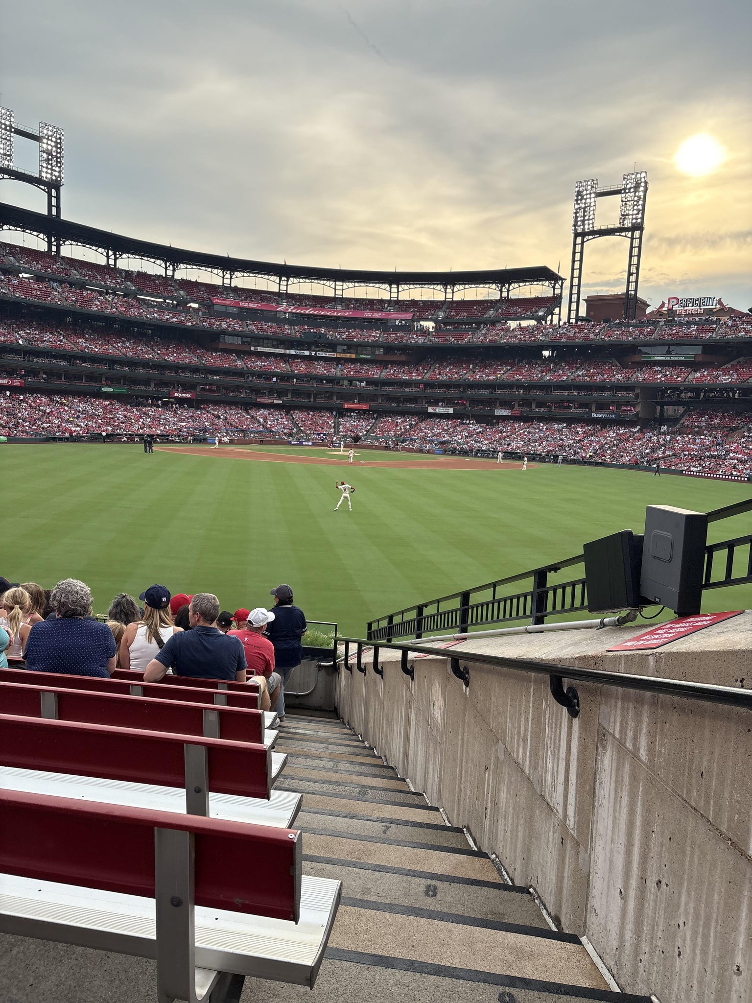 Real Fan View taken from Lower Right Field Bleachers 101 at Busch Stadium by Robert R