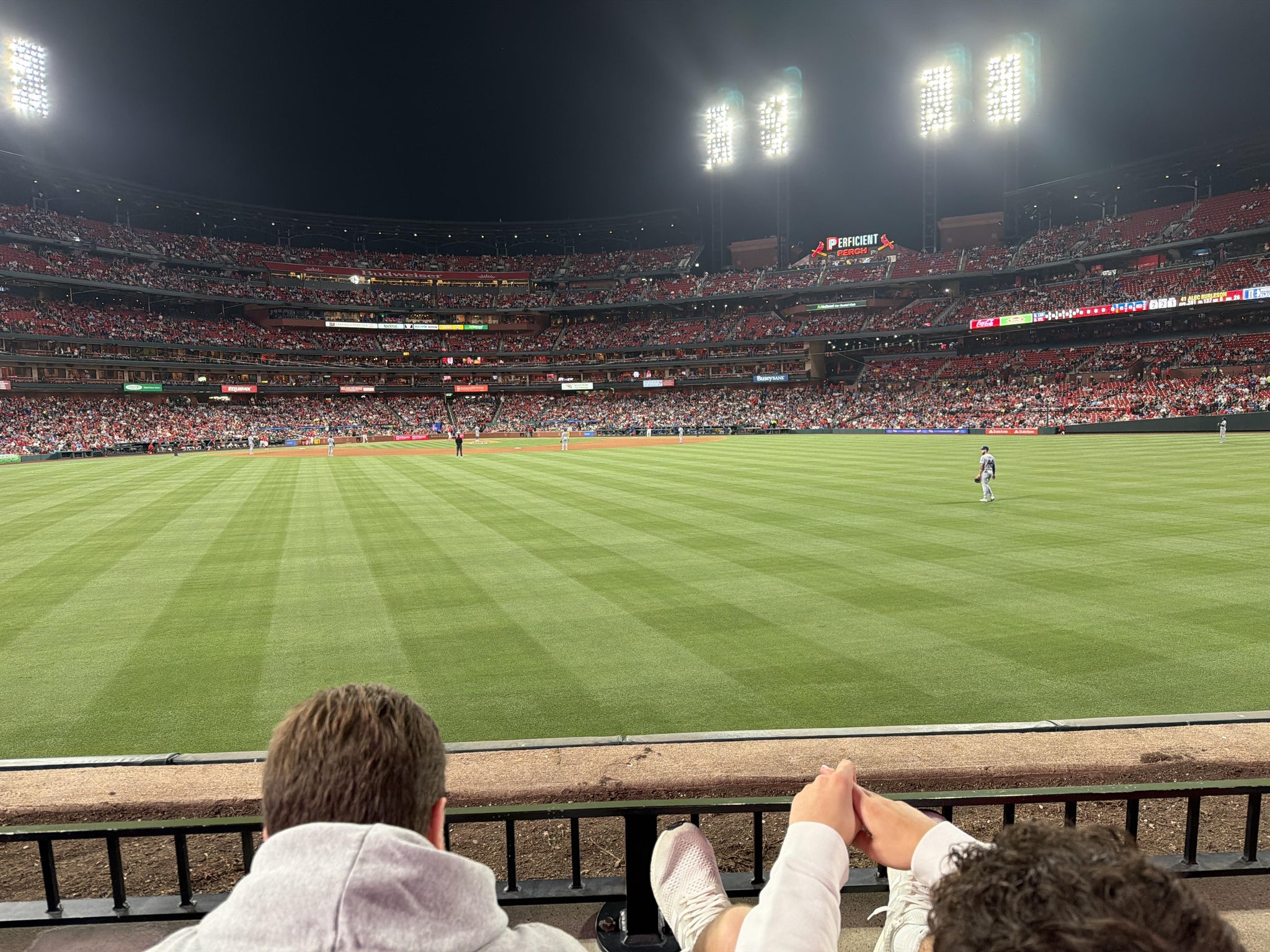 Real Fan View taken from Lower Right Field Bleachers 101 at Busch Stadium by Susie M