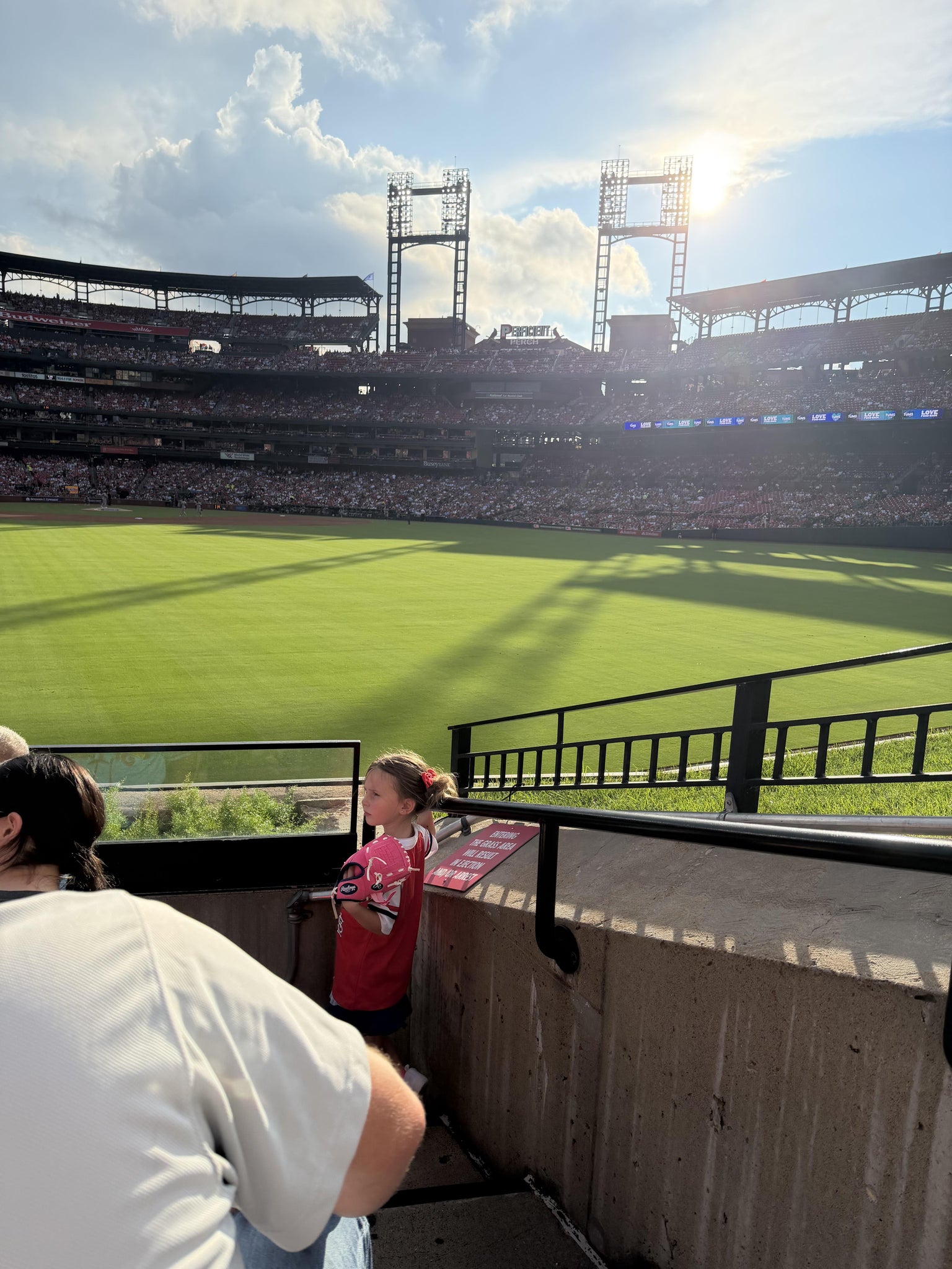 Real Fan View taken from Lower Right Field Bleachers 101 at Busch Stadium by Corey C
