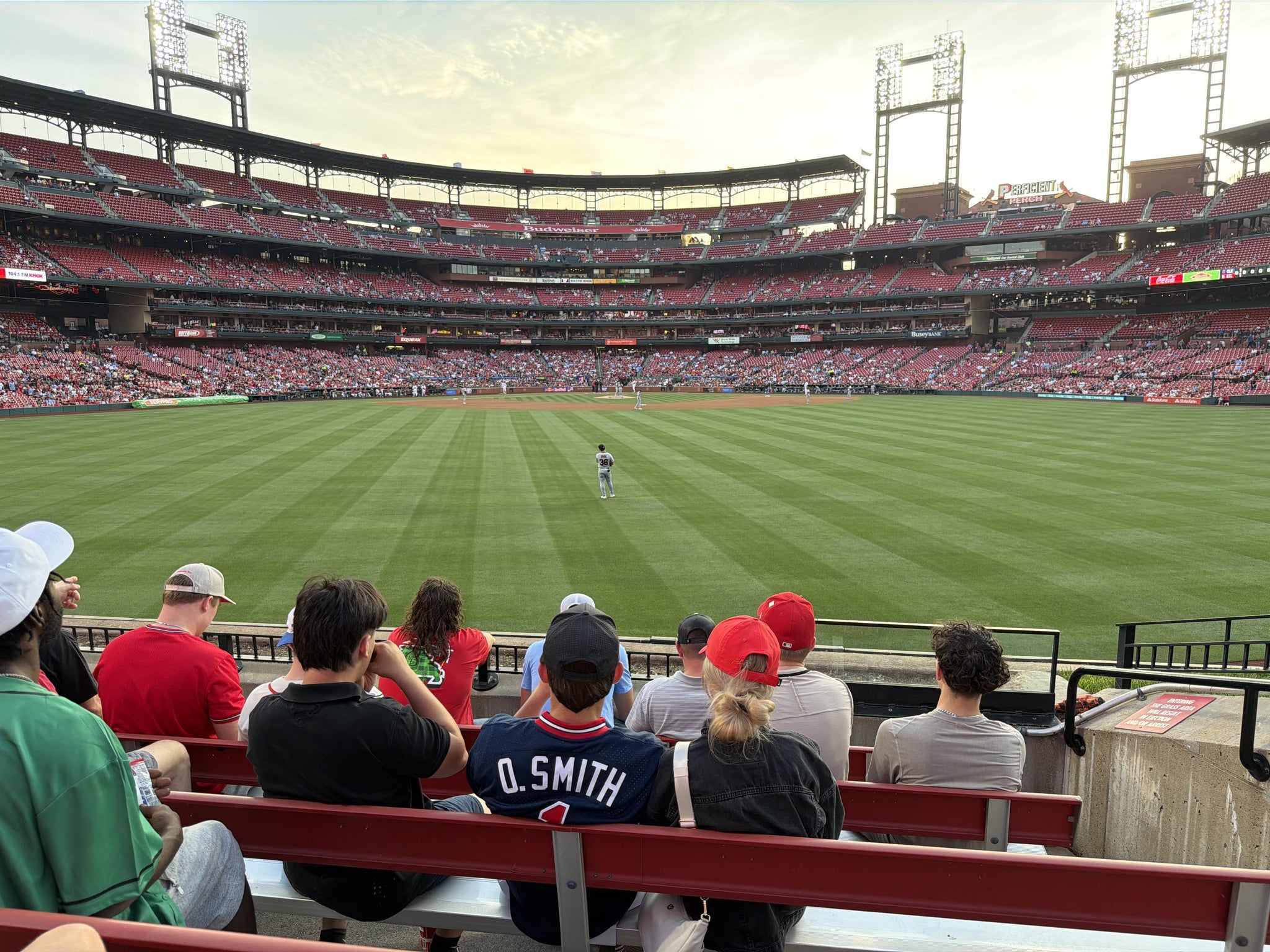 Real Fan View taken from Lower Right Field Bleachers 101 at Busch Stadium by Rafael L