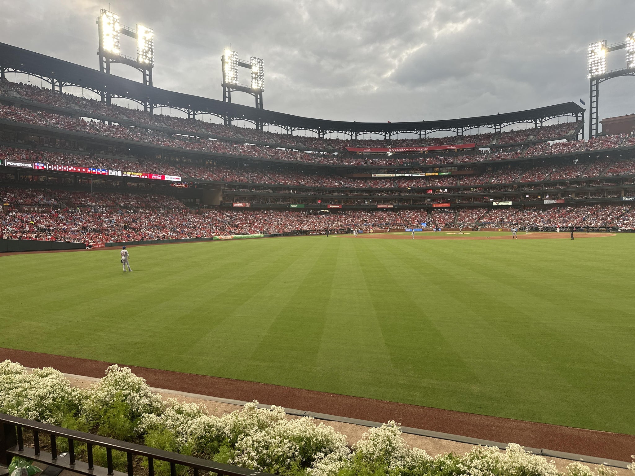 Real Fan View taken from Lower Right Field Bleachers 103 at Busch Stadium by Ken W