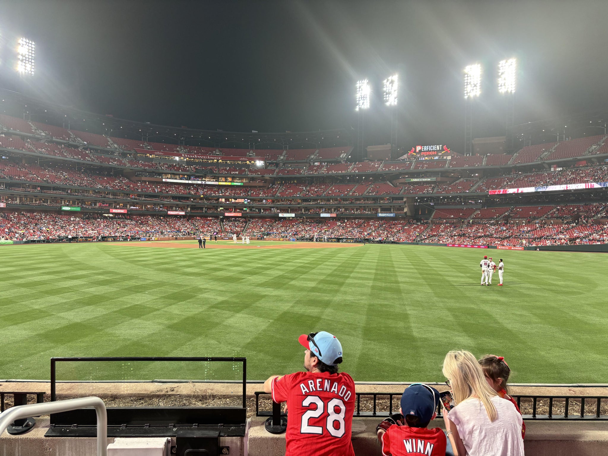 Real Fan View taken from Lower Right Field Bleachers 103 at Busch Stadium by Andrea H