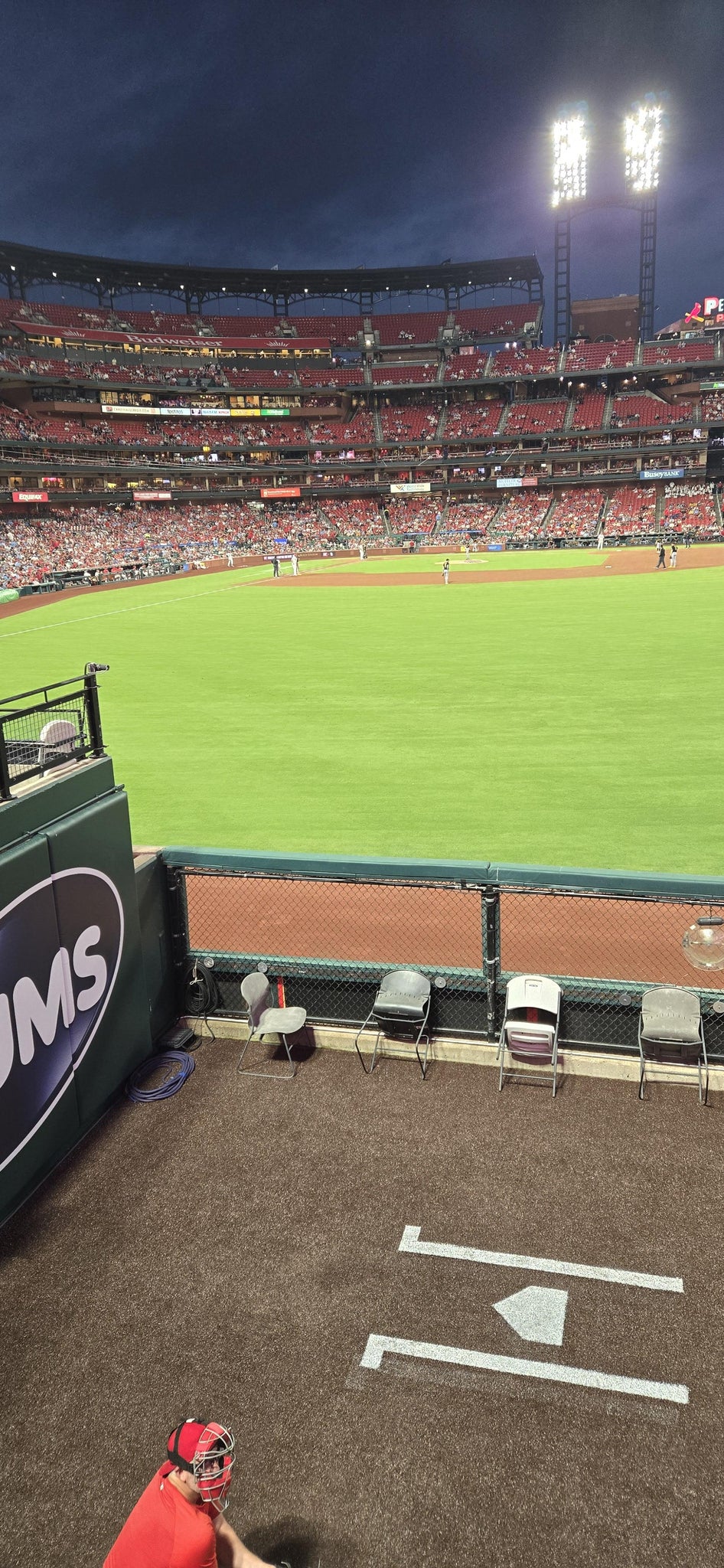 Real Fan View taken from Lower Right Field Bleachers 109 at Busch Stadium by Scott R