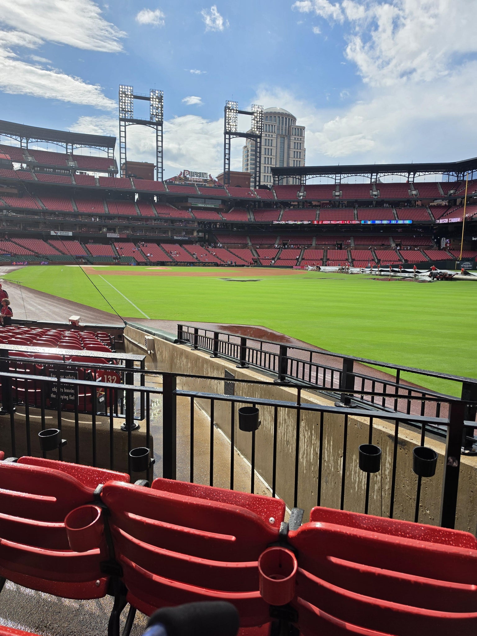 Real Fan View taken from Lower Right Field Box 131 at Busch Stadium by April B