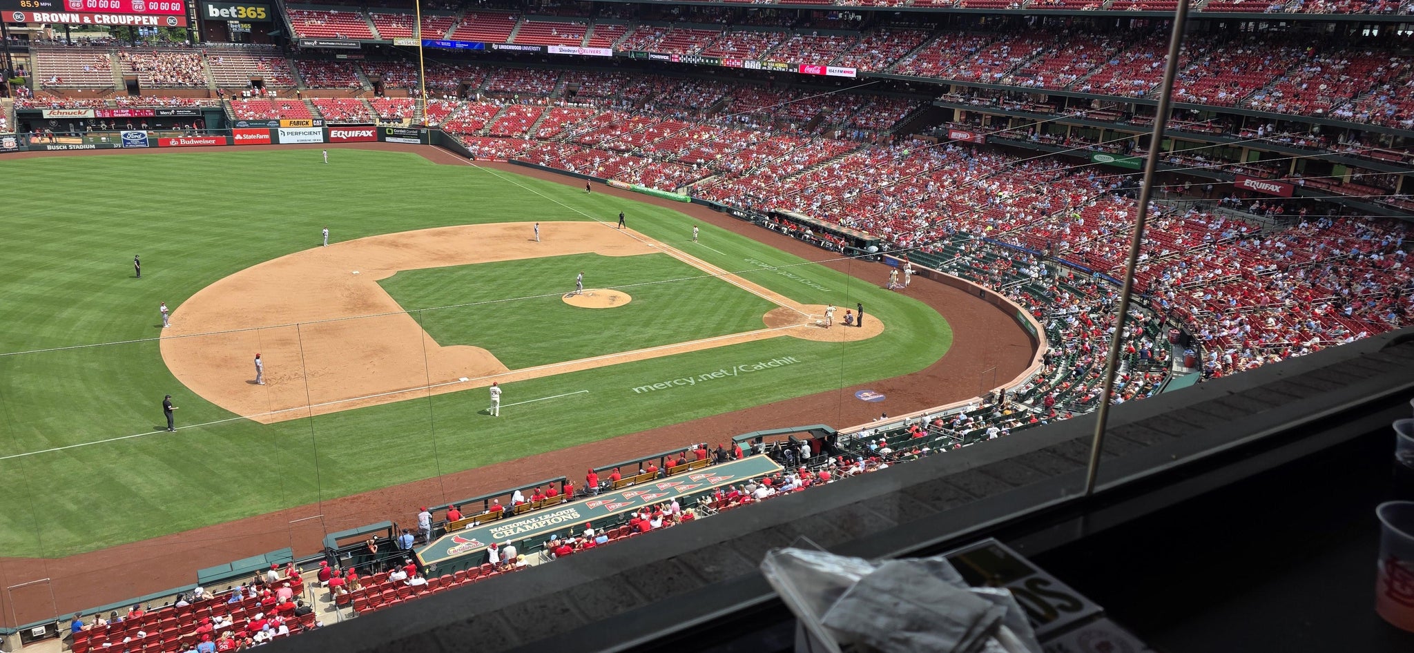 Real Fan View taken from National CAR Rental Club 260 at Busch Stadium by Honey C