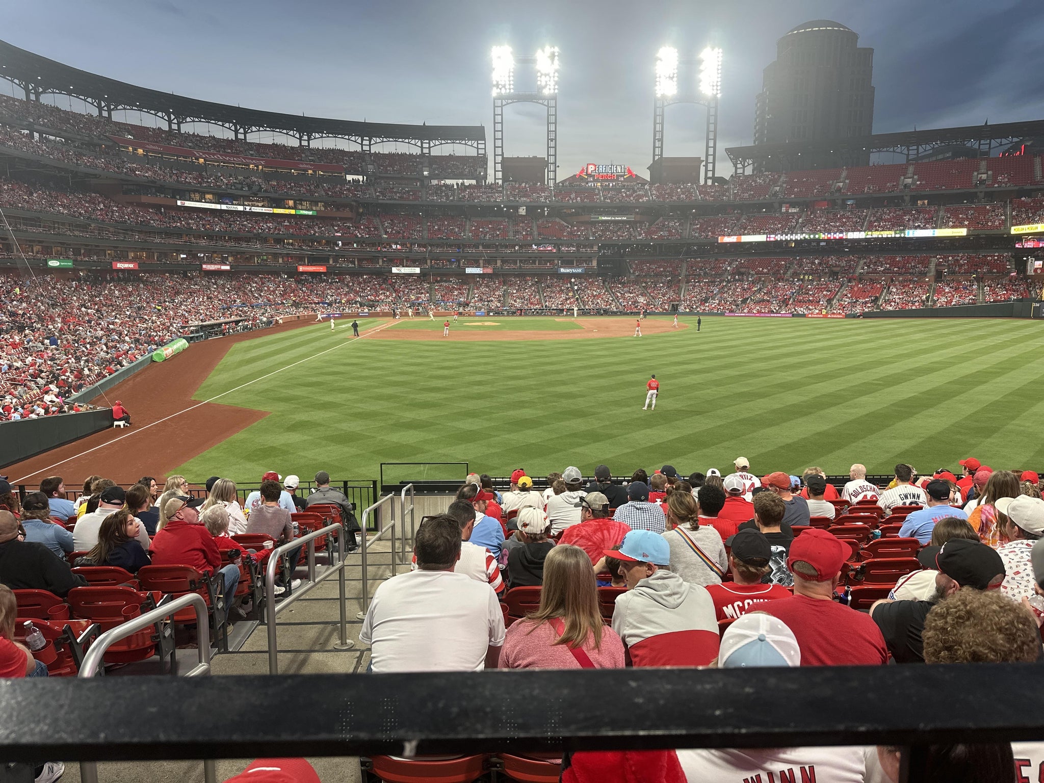 Real Fan View taken from Right Field Bleachers 111 at Busch Stadium by Juli O
