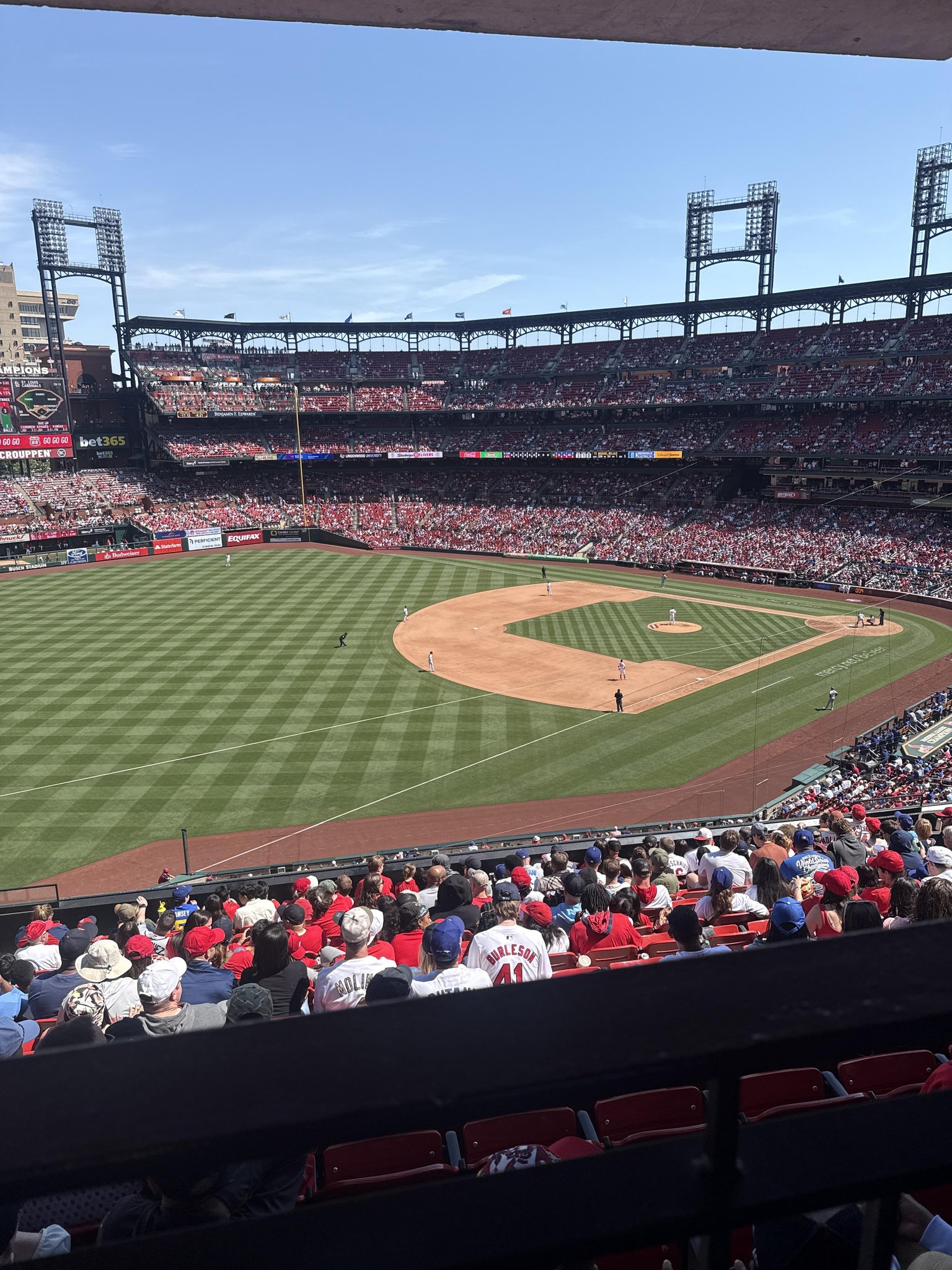 Real Fan View taken from Third Base Field Box 165 at Busch Stadium by Claralyn B