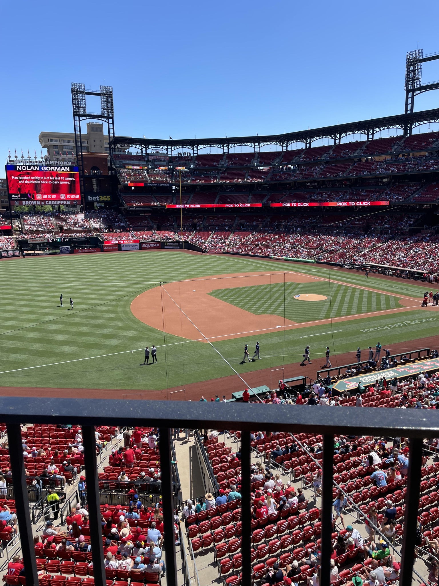 Real Fan View taken from Third Base Loge 261 at Busch Stadium by Deborah G