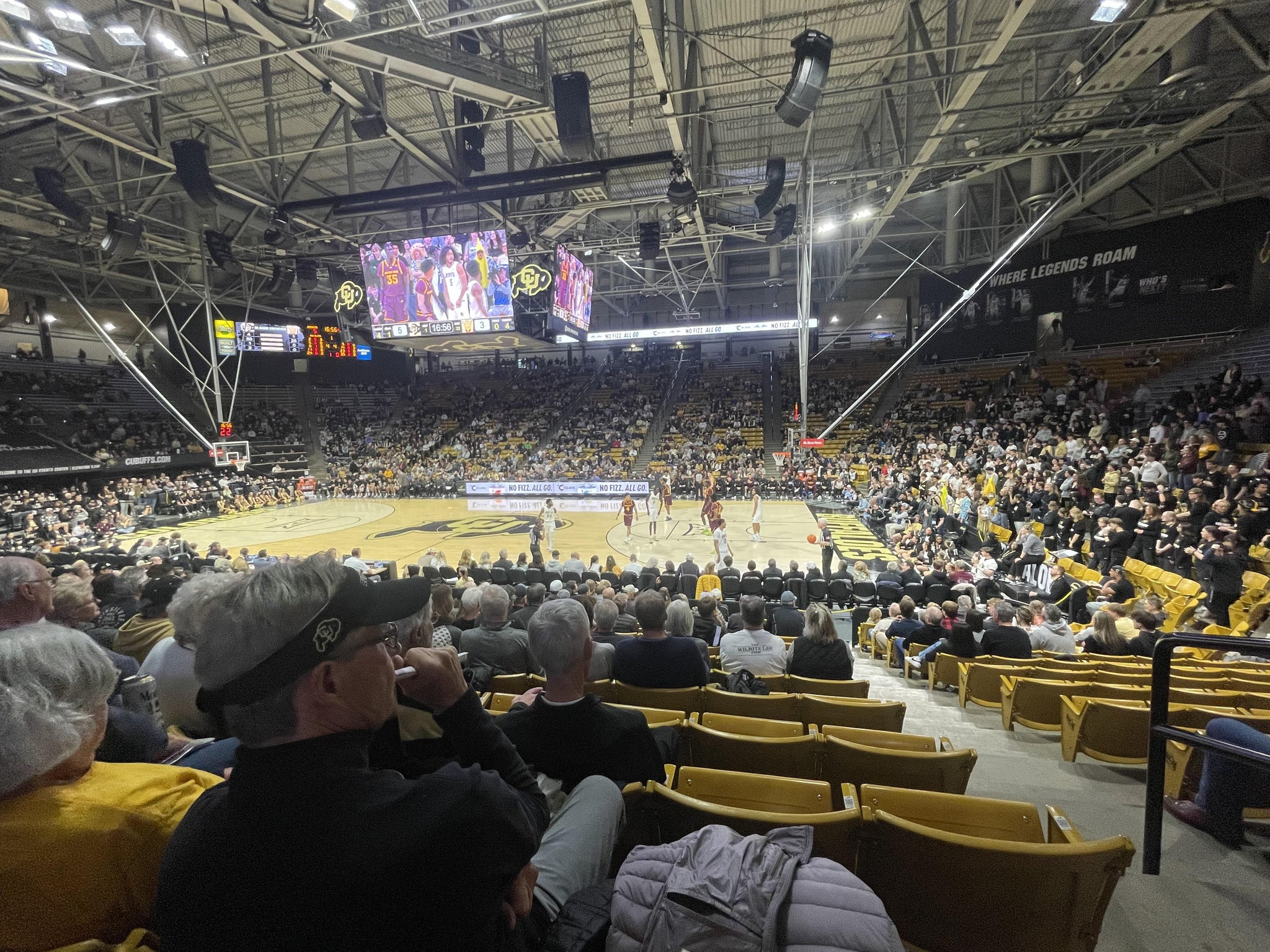 Real Fan View taken from Chairback 20 at CU Events Center by Jennifer G