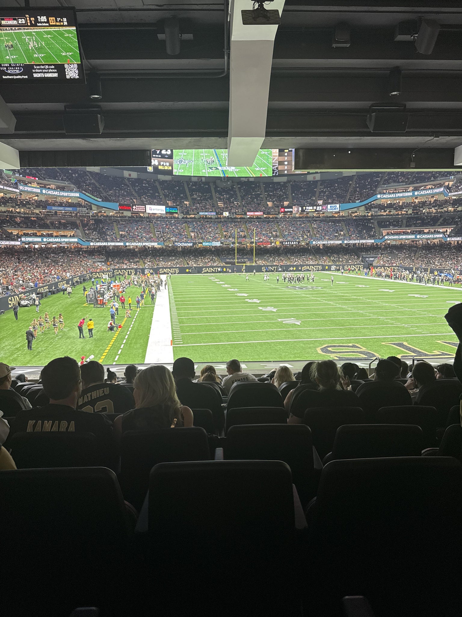 Real Fan View taken from Section 102 at Caesars Superdome by Sandra M