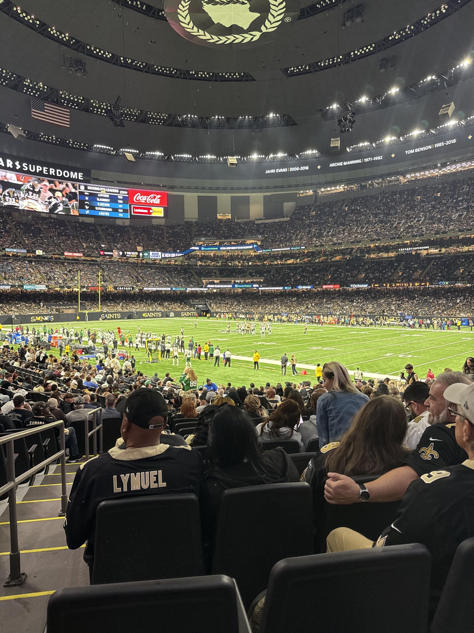 Real Fan View taken from Section 107 at Caesars Superdome by Thomas F