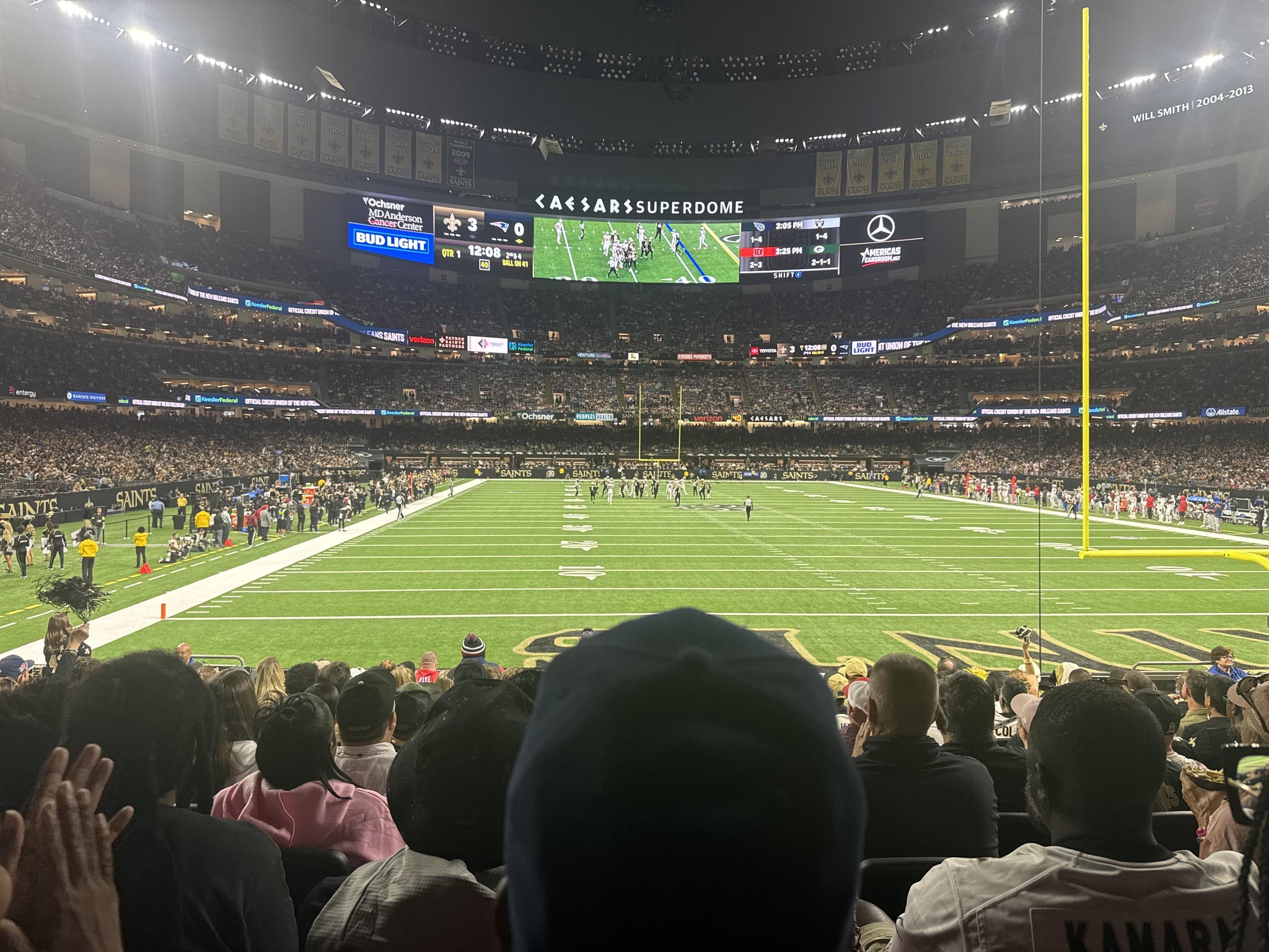 Real Fan View taken from Section 129 at Caesars Superdome by Marcus H