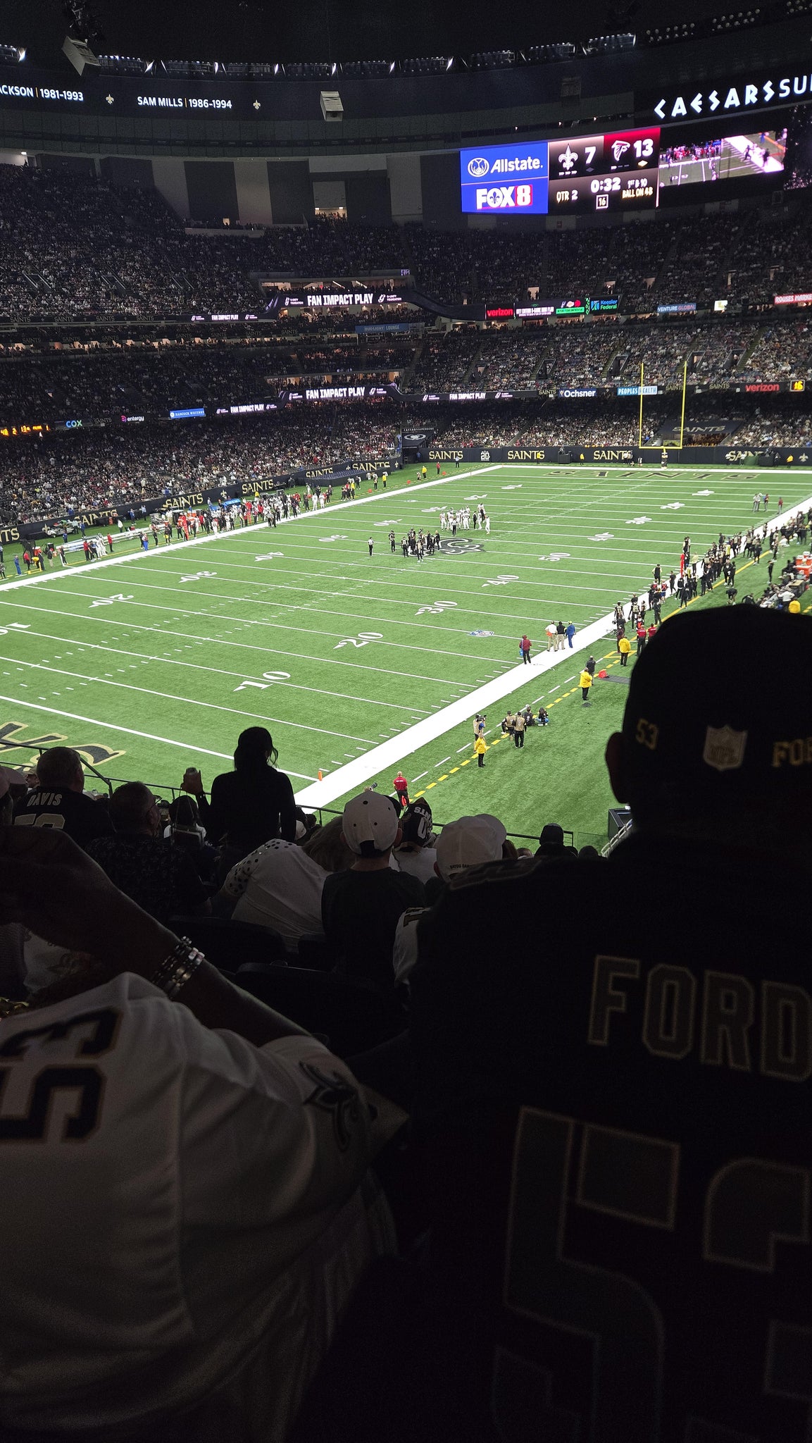 Real Fan View taken from Section 344 C at Caesars Superdome by Tracy F