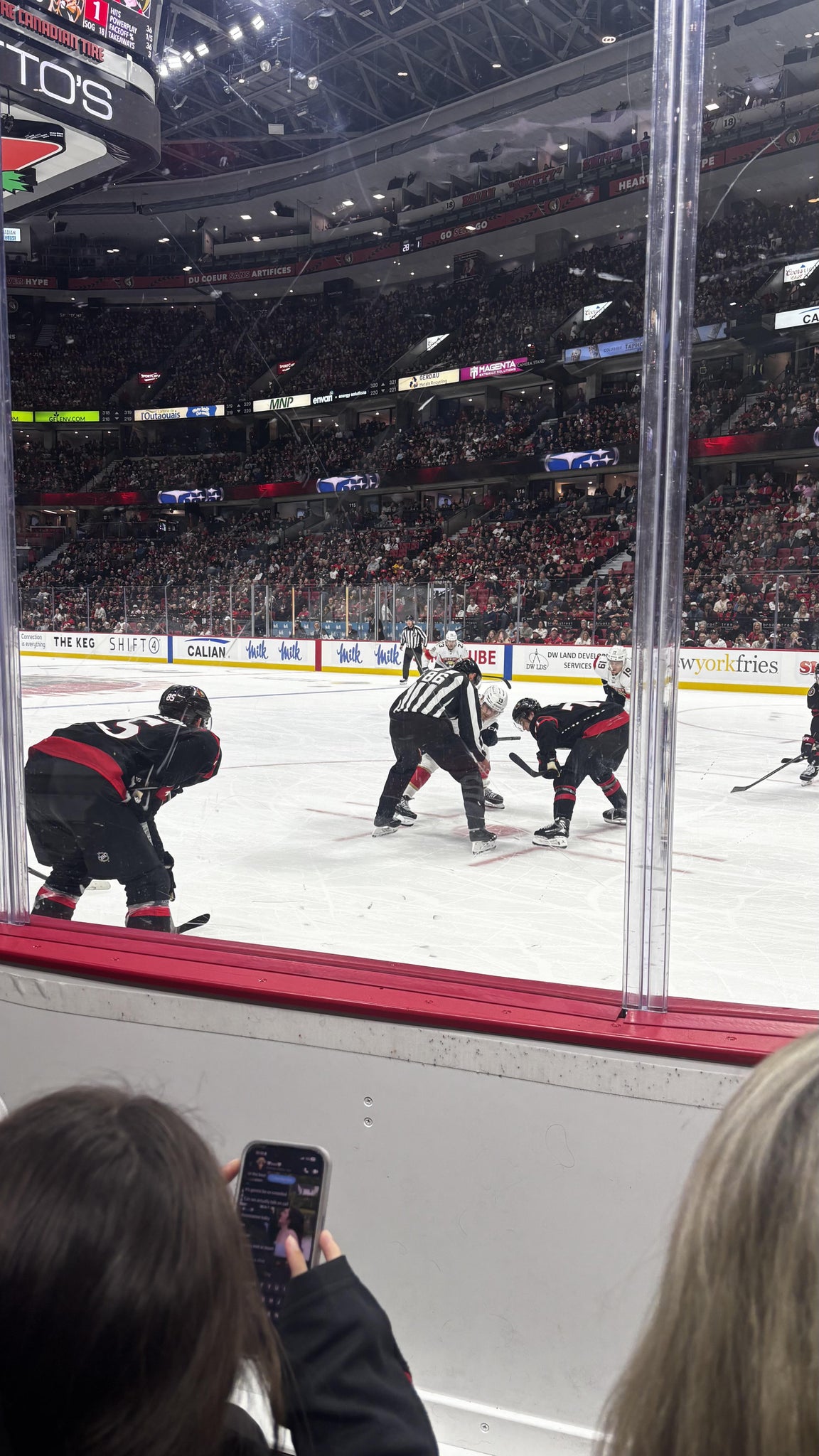 Real Fan View taken from Section 103 at Canadian Tire Centre by Wendy P
