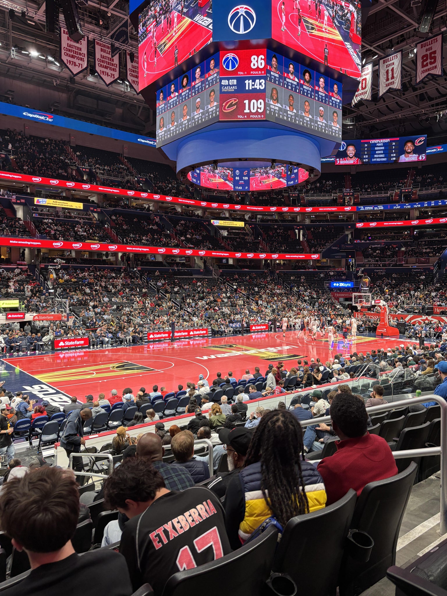 Real Fan View taken from Section 109 at Capital One Arena by Marcy R