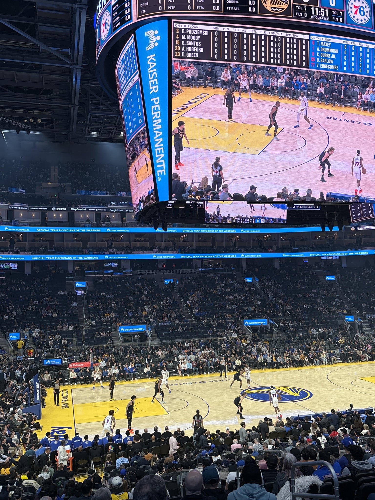 Real Fan View taken from Section 105 at Chase Center by Laura K